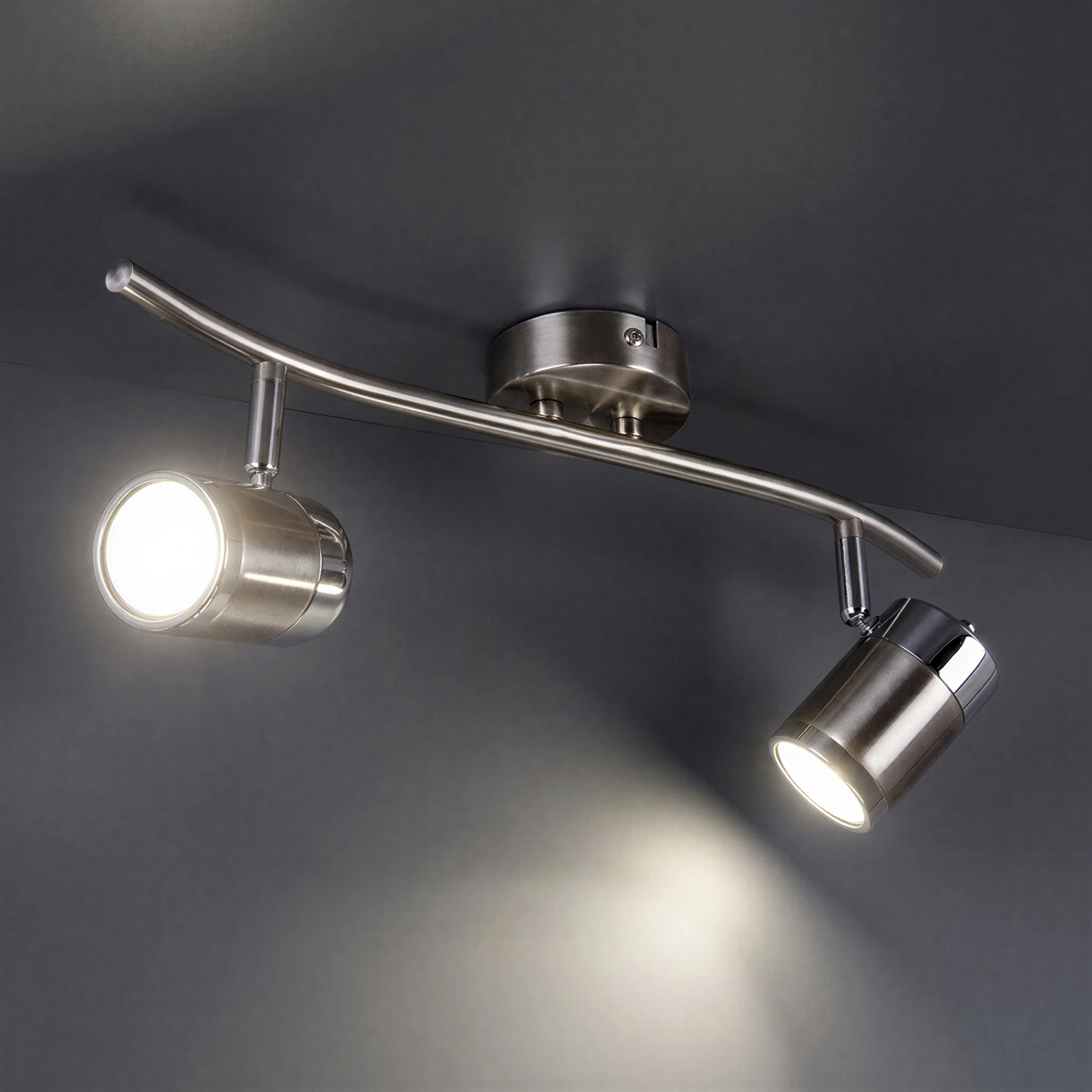 OLAF 2 - Decken Spotleuchte in chrom/mattchrom - 2 x max 35W - Lichtfarbe: neutralweiß