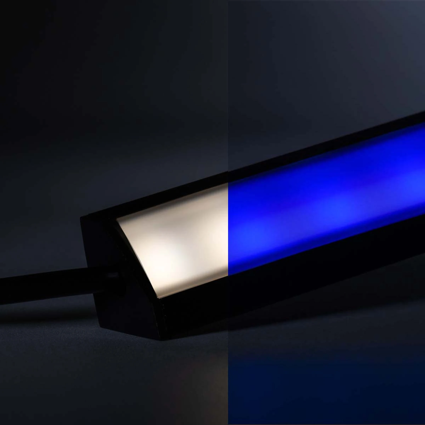 24V Black Line LED Eckleiste - RGBW (RGB + neutralweiß) - schwarze Abdeckung - 83cm - 48 LEDs - 11 Watt - 960 Lumen - ohne Ausgangskabel ( geschlossene Endkappe )