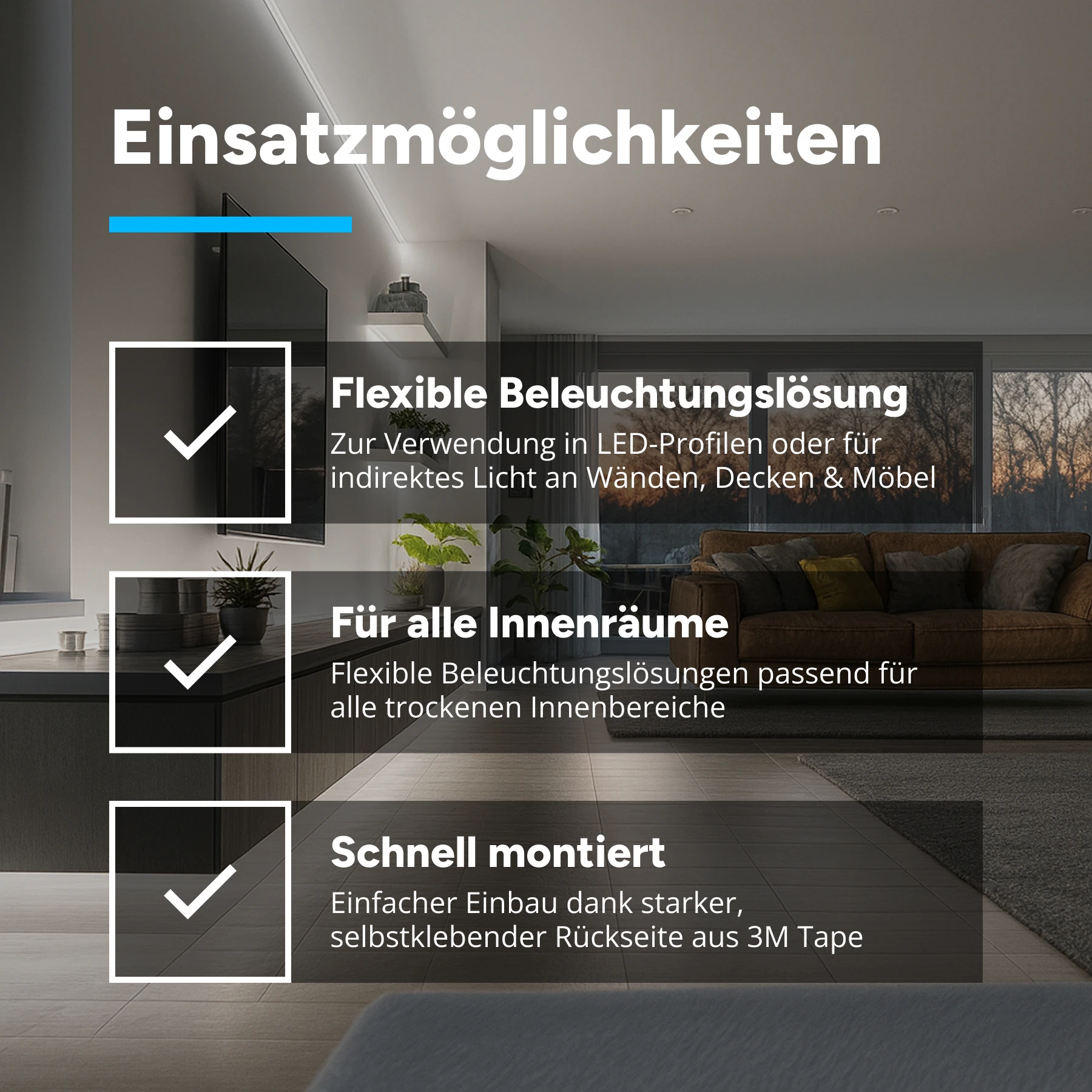24V COB LED Streifen - weiß  - alle 1cm teilbar - 10mm breit - 428cm - 2568 LED Chips - 77 Watt - 6548 Lumen - ohne Steckerbuchsen 2polig - 100cm Anschlußkabel zum Netzteil