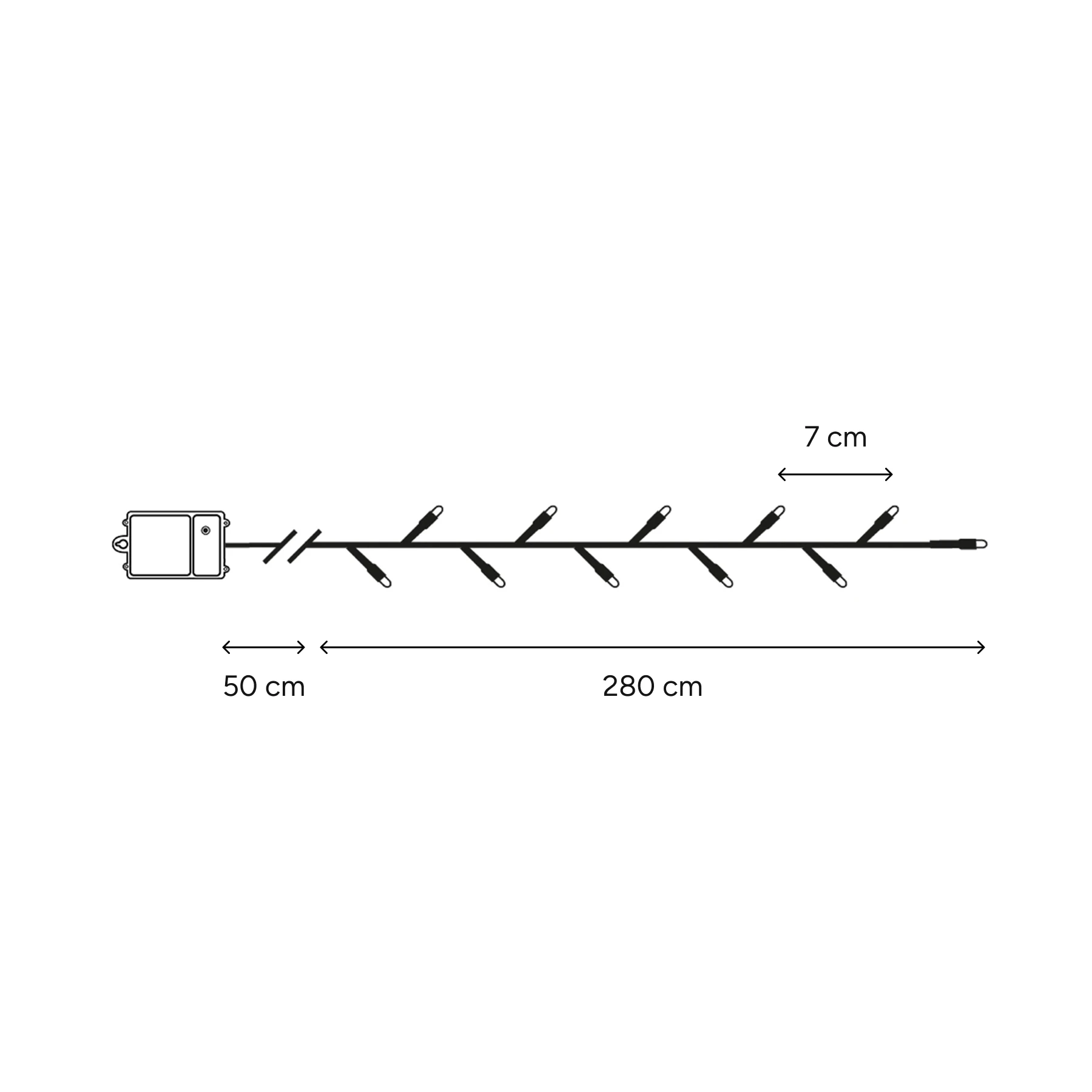 Battery - Lichterkette für außen - 2,8 m - 40 LEDs - Timer - Batteriebetrieb - Warmweiß