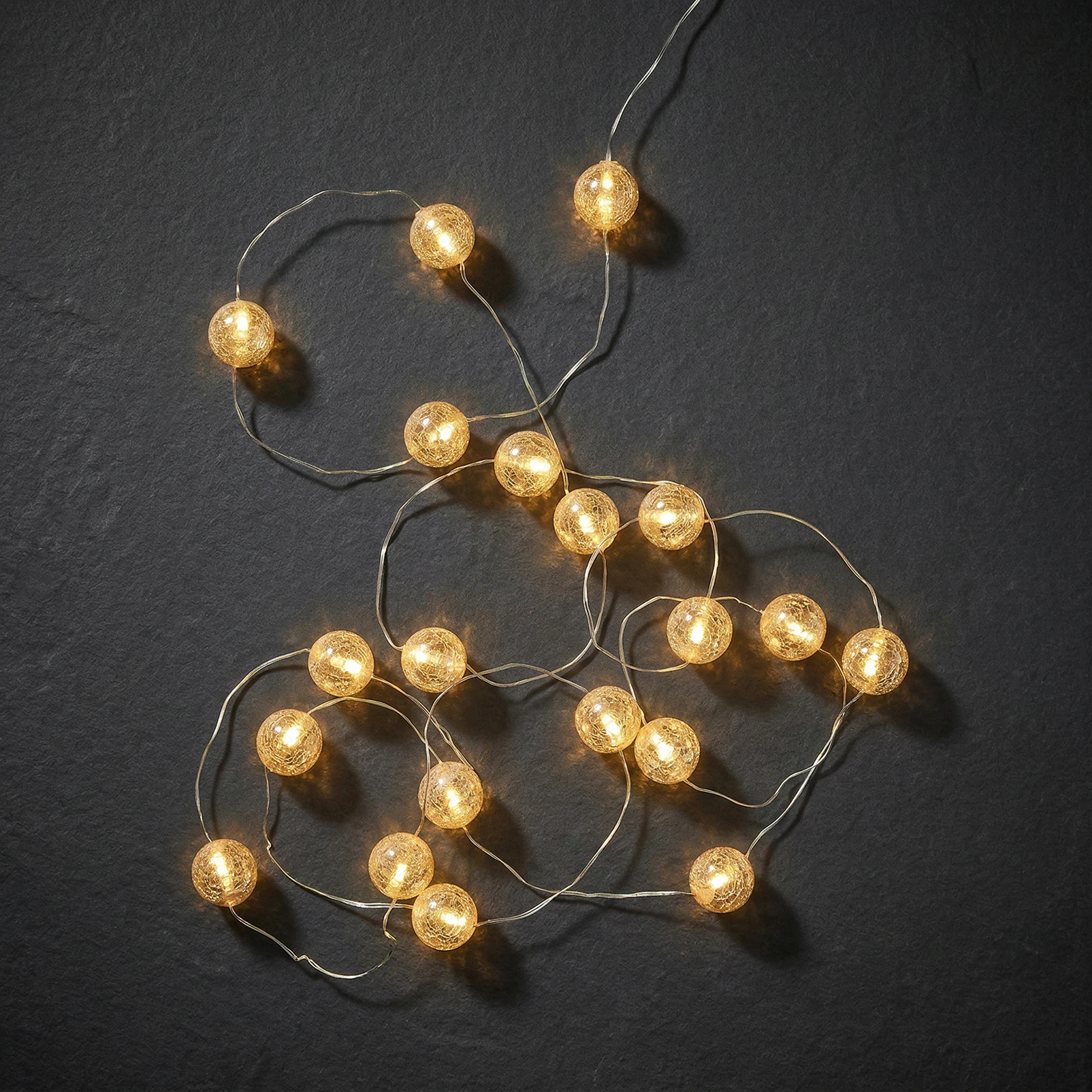 Marble - Deko Lichterkette für innen - 1,4 m - 15 LEDs - Timer - Batteriebetrieb - Warmweiß