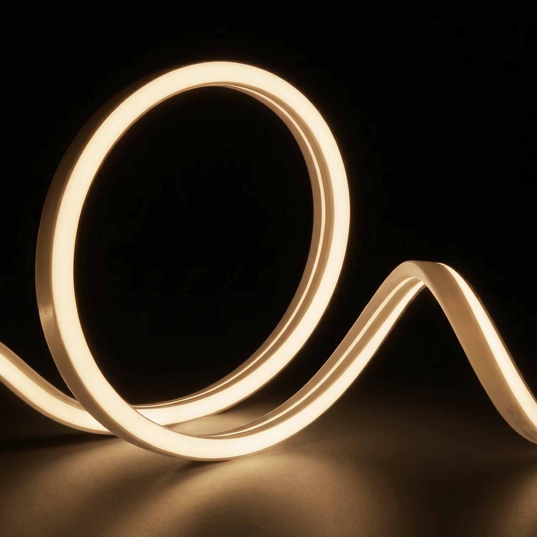 48V wasserfester flexibler LED Lichtschlauch - warmweiß - diffus - Neon-Effekt - IP67 - 16x15mm - 37,5cm - 48 LEDs - 3,8 Watt - 319 Lumen - 300cm Eingangskabel mit offenen Enden