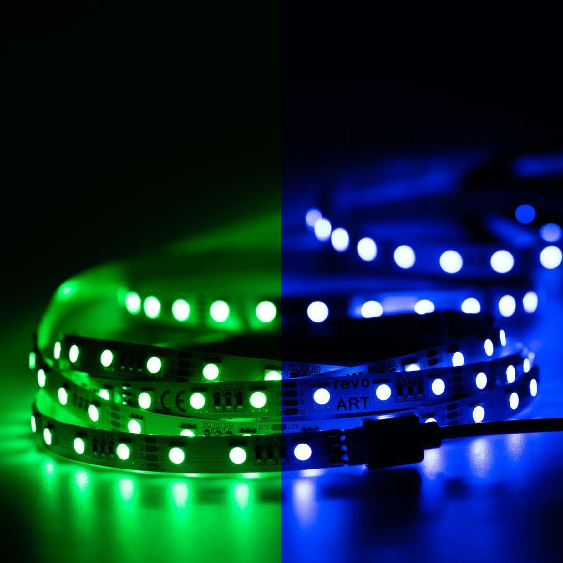 12V RGB LED Streifen Set mit Fernbedienung und Netzteil, 250cm Länge, Farbwechsel