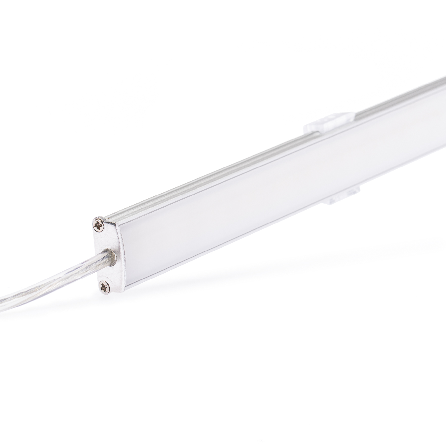 12V wasserfeste Aluminium LED Leiste – warmweiß – 50cm– diffuse Abdeckung  – IP65 - 20cm Eingangskabel mit DC-Rundbuchse 2polig - mit Ein- und Ausgangskabel