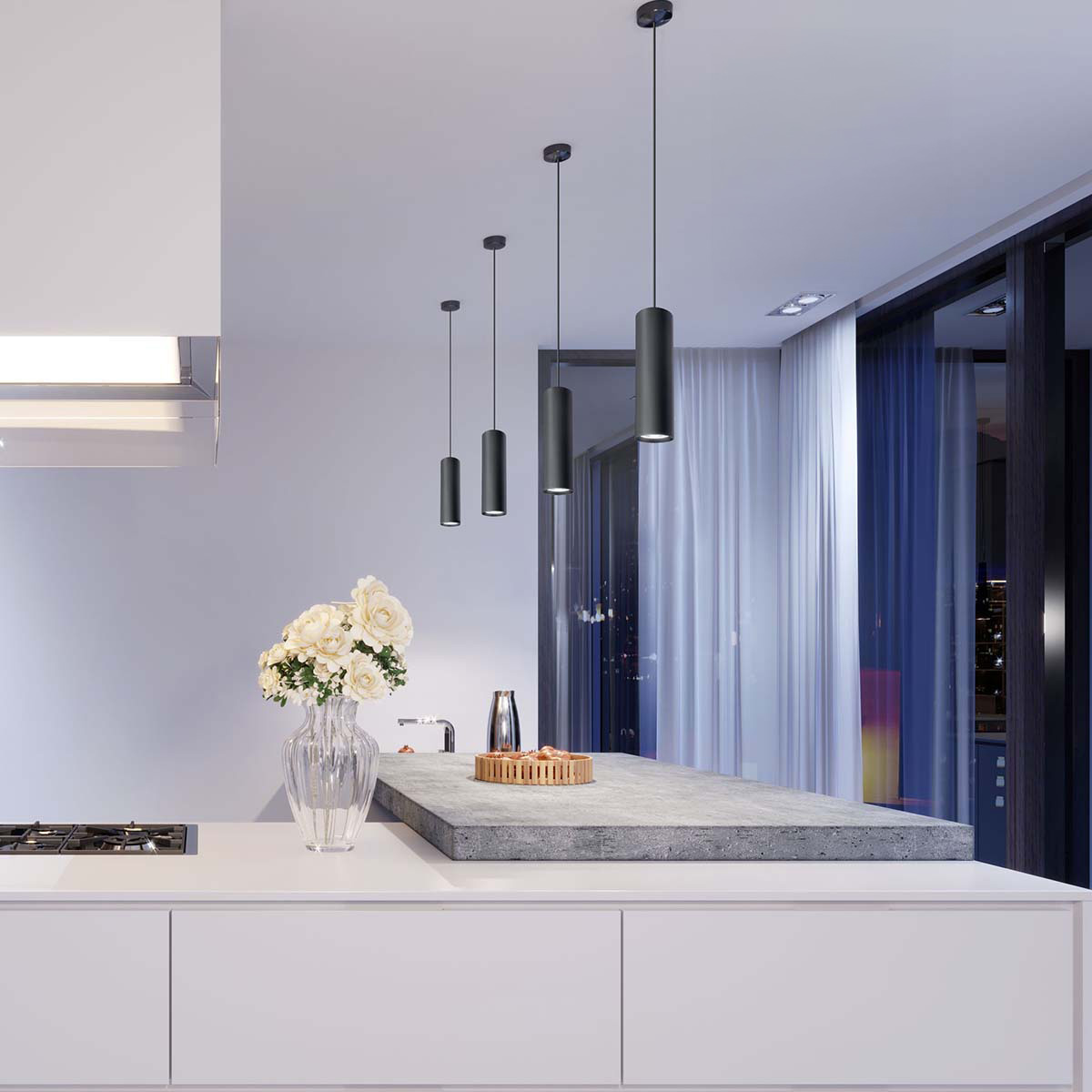 230V LED 3-Phasen Schienenleuchte - 10W - GU10, schwarz - ohne Leuchtmittel