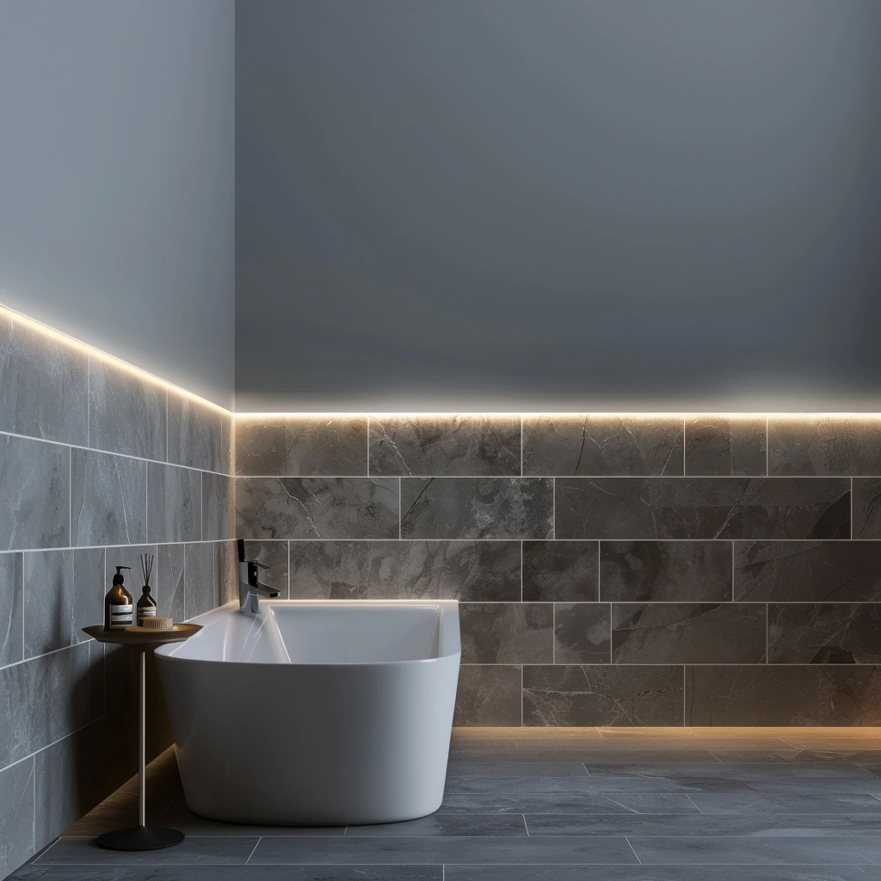 24V wasserfeste Fliesen LED Leiste - nach oben abstrahlend - COB - Neutralweiß - diffus - IP65 - 33cm - 144 LED Chips - 3 Watt - 296 Lumen