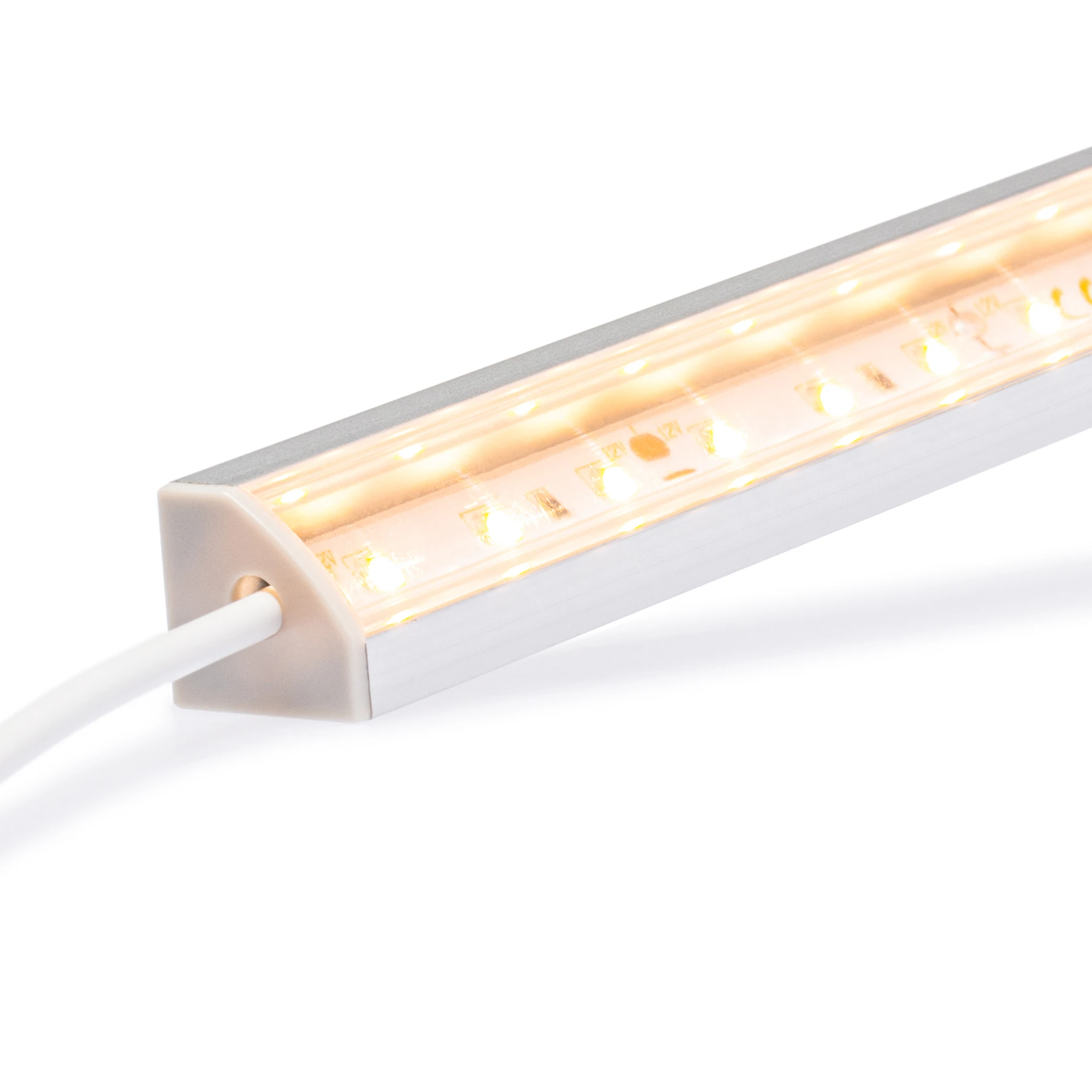 12V Aluminium LED Eckleiste – warmweiß – transparente Abdeckung