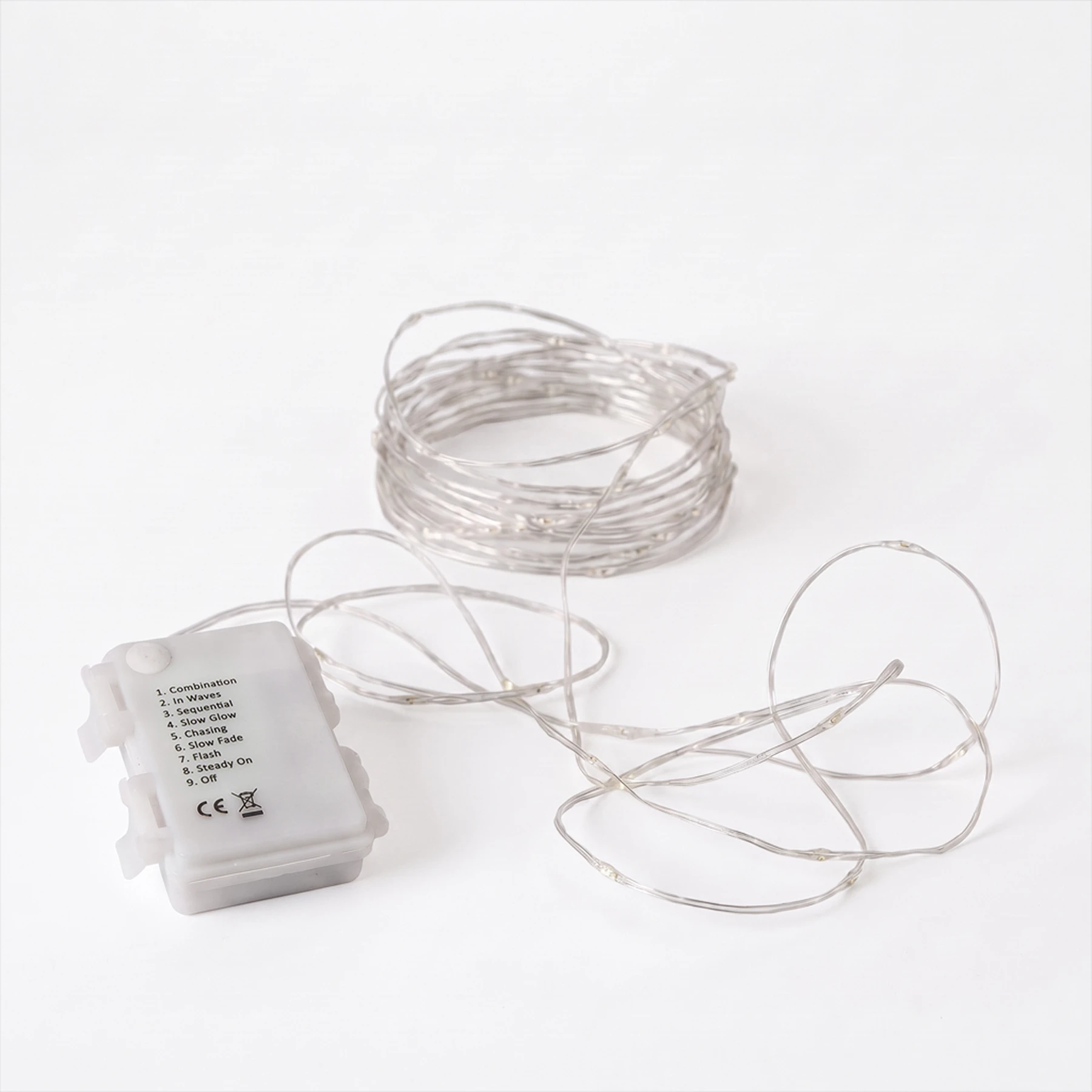 Lichterkette für außen - 7,2 m - 96 LEDs - Timer - Batteriebetrieb - 8 Funktionen - Warmweiß