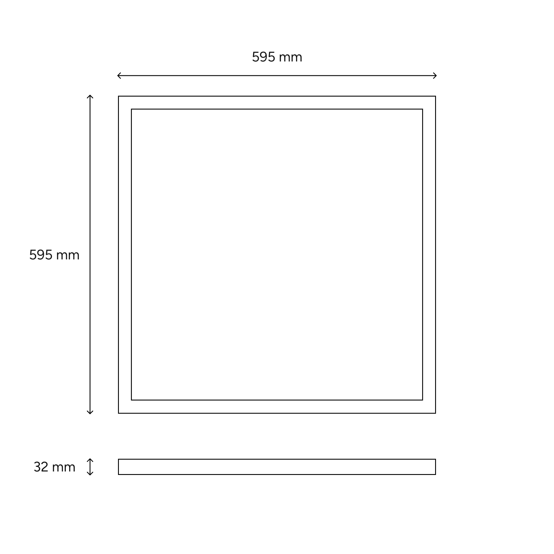 LED Panel - Lichtfarbe: Kaltweiß - 60 x 60 x 3,2 cm - 26 W