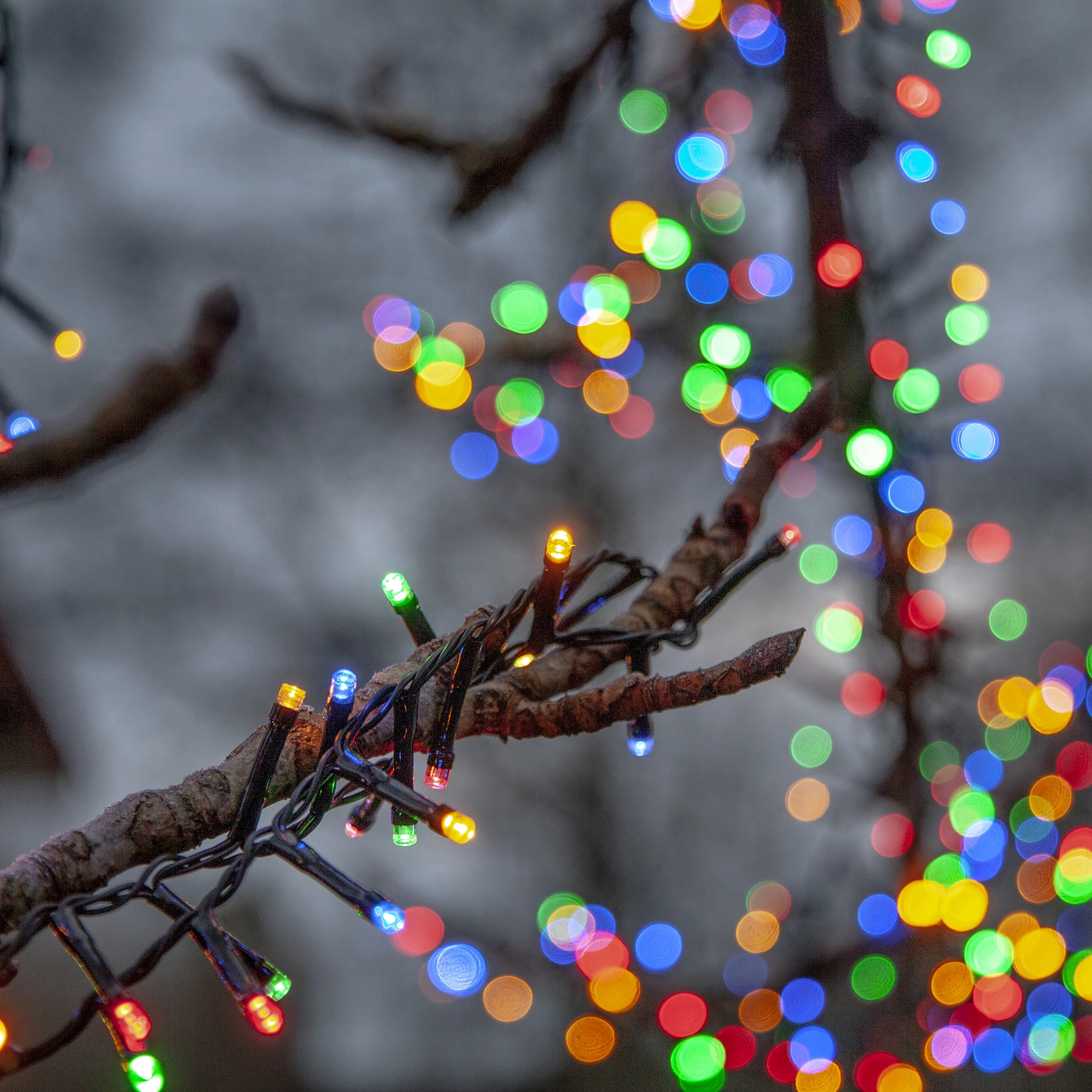 Flashy - Lichterkette für außen - 30 m - 1500 LEDs - Timer - Netzbetrieb - 8 Funktionen - Mehrfarbig