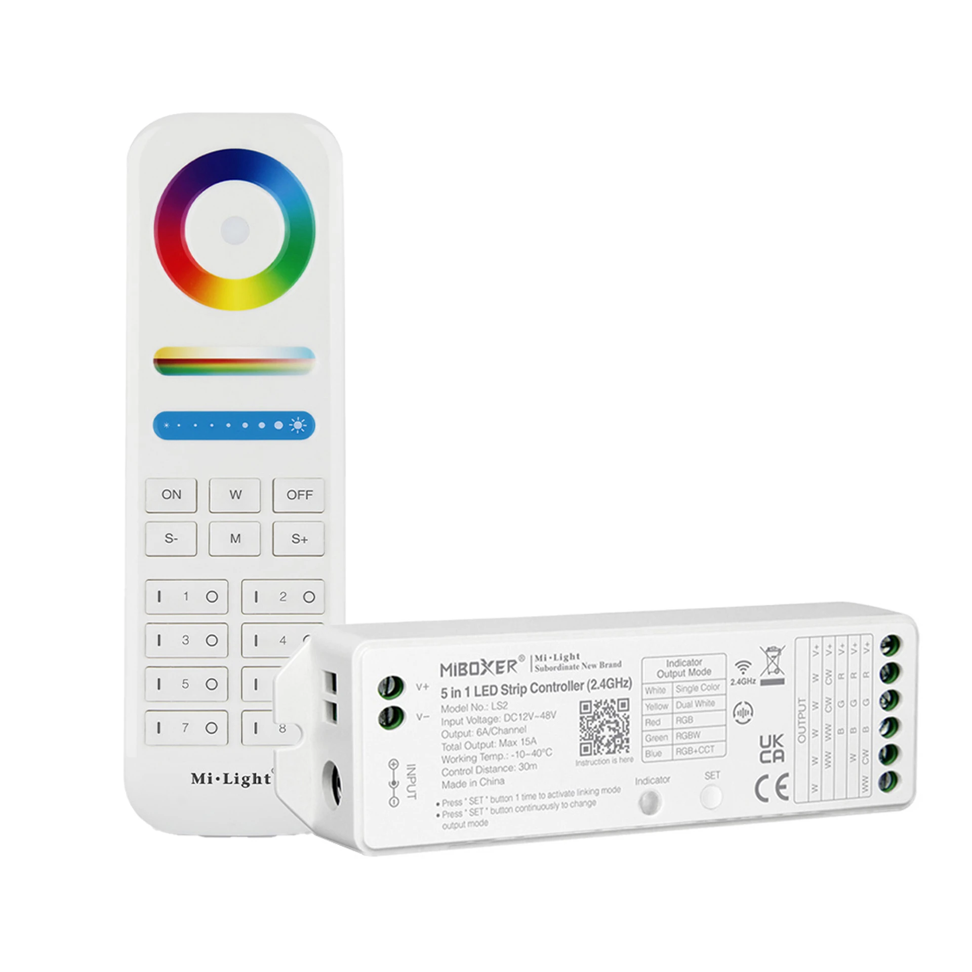 LED Funk Controller Set - 8 Zonen - 5 Kanal - RGB+CCT - Fernbedienung (2,4 GHz)