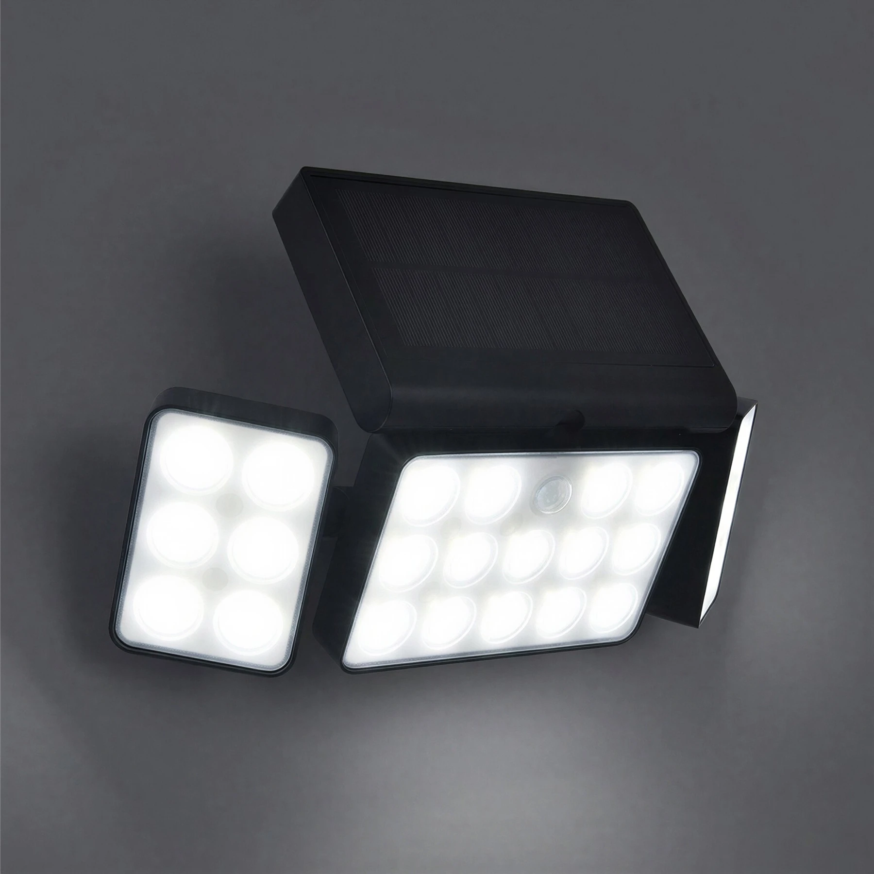 TUDA - Solar Wandleuchte mit Bewegungsmelder in schwarz - 13 W - individuell wählbar