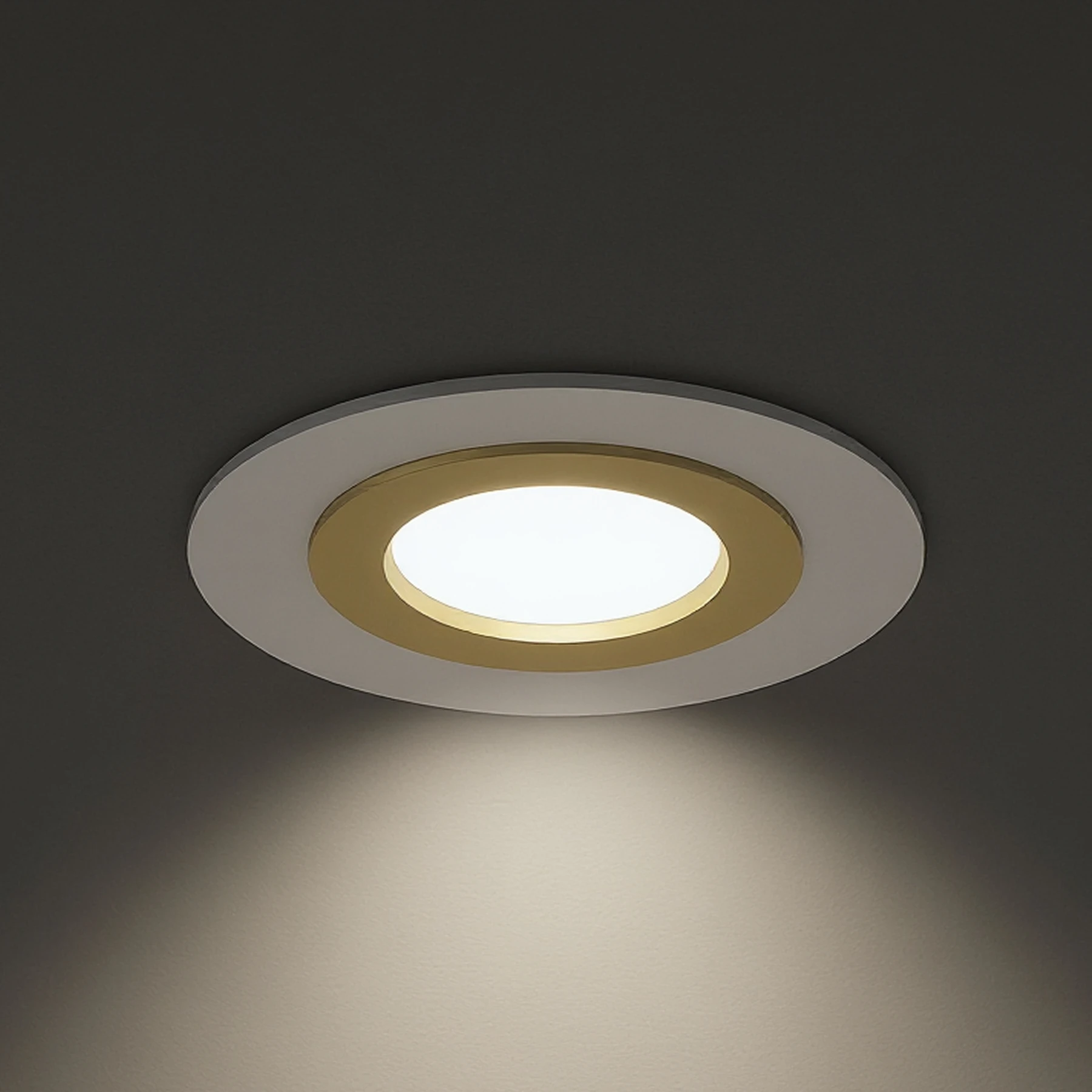 PLUTO C - Einbau Deckenspot in weiß/gold - Lichtfarbe: individuell wählbar