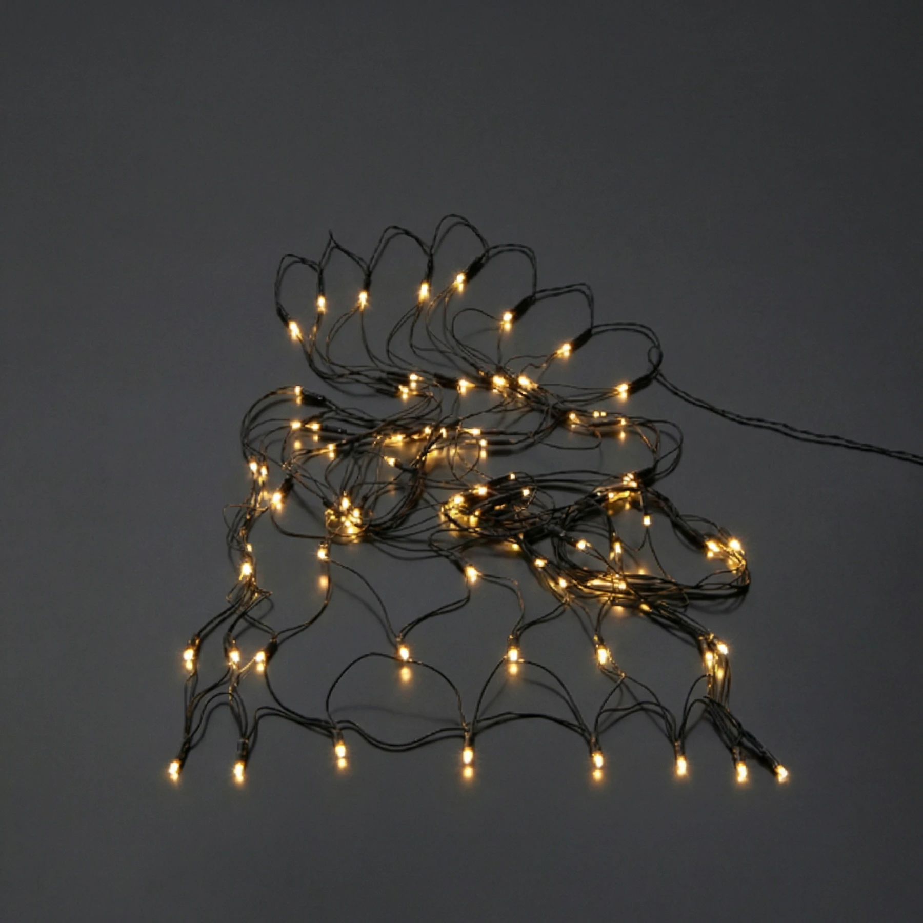 Battery - Lichternetz für außen - 1,5 m - 80 LEDs - Timer - Batteriebetrieb - Warmweiß