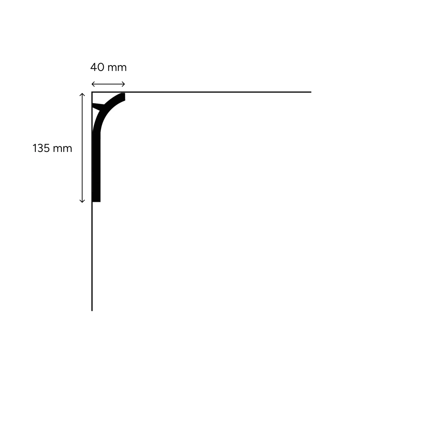 LED Stuckleiste - Deckenleiste - indirekt - 4 x 13,5 x 200cm
