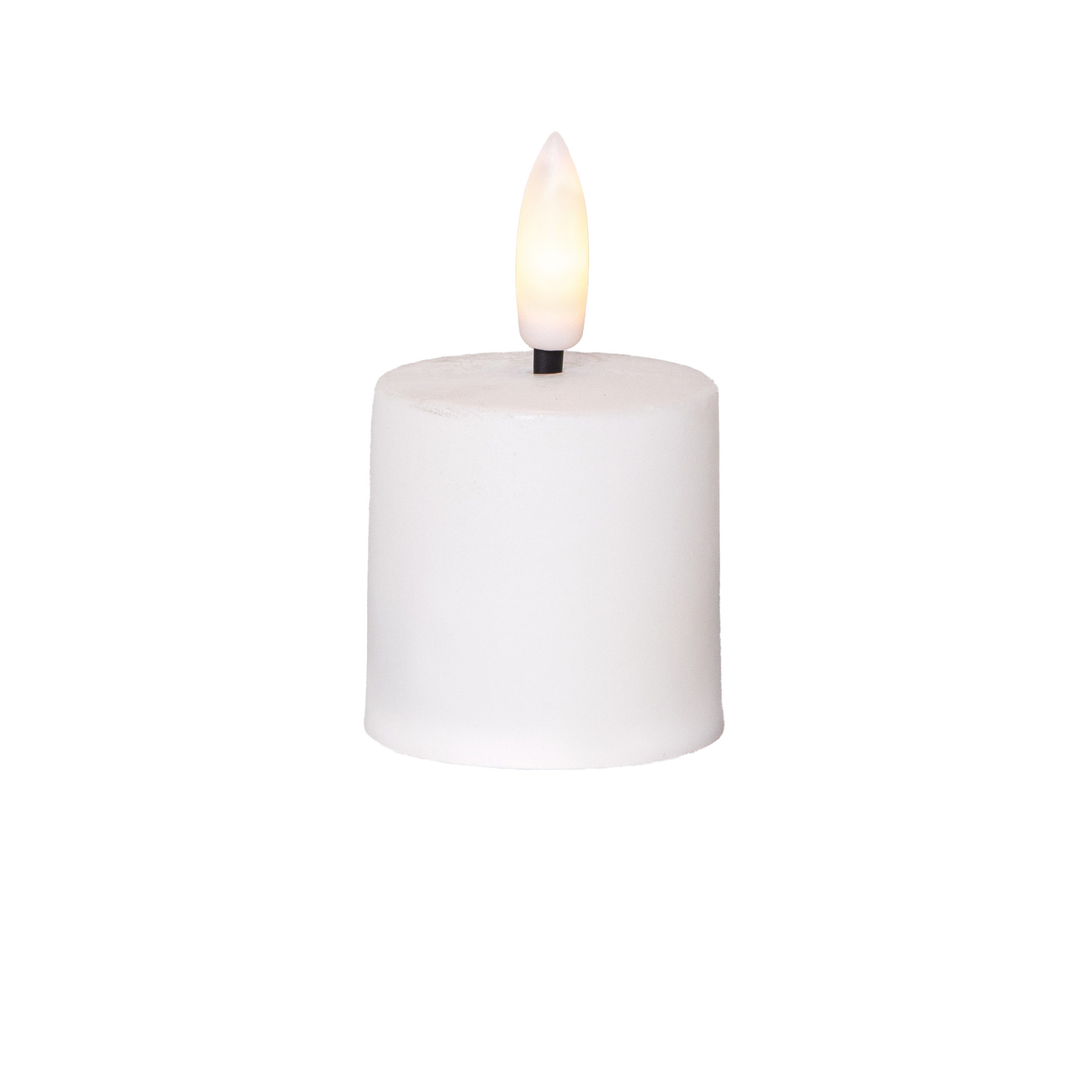 Flamme - Kerzen Set für innen - Weiß - Höhe: 8,5 cm - Akkubetrieb - sanft flackernd