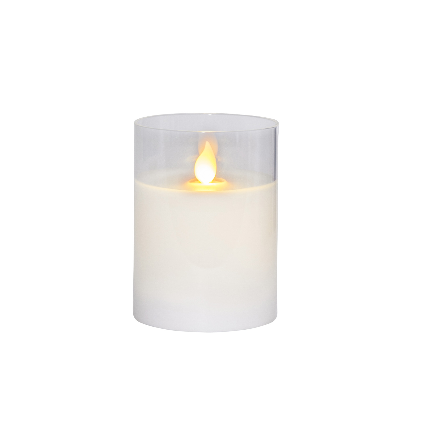 Twinkle - Kerze für innen - Transparent - Höhe: 10 cm - Batteriebetrieb - Timer - sanft flackernd