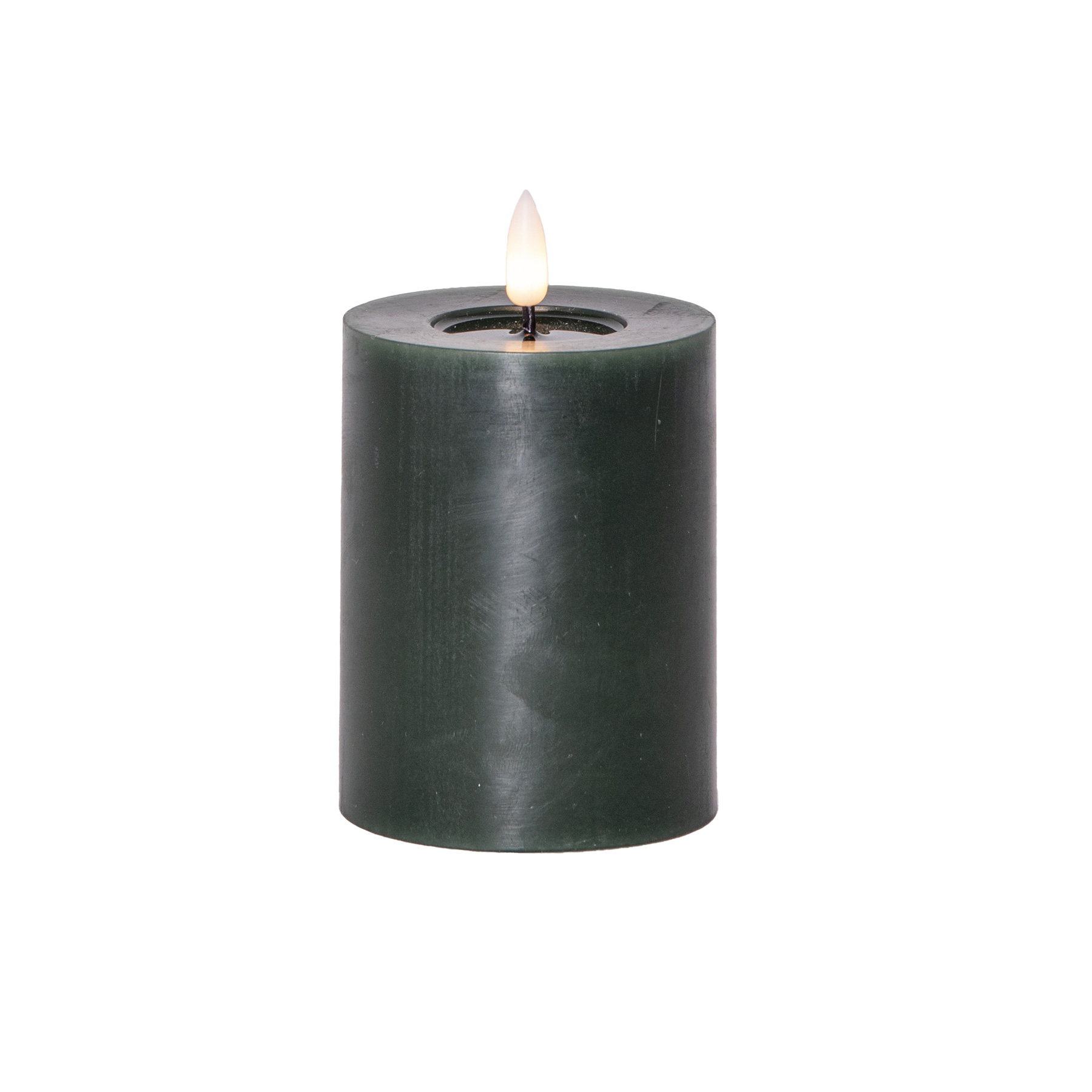 Flamme Flow - Kerze für innen - Grün - Höhe: 12,5 cm - Batteriebetrieb - Timer - flackernd