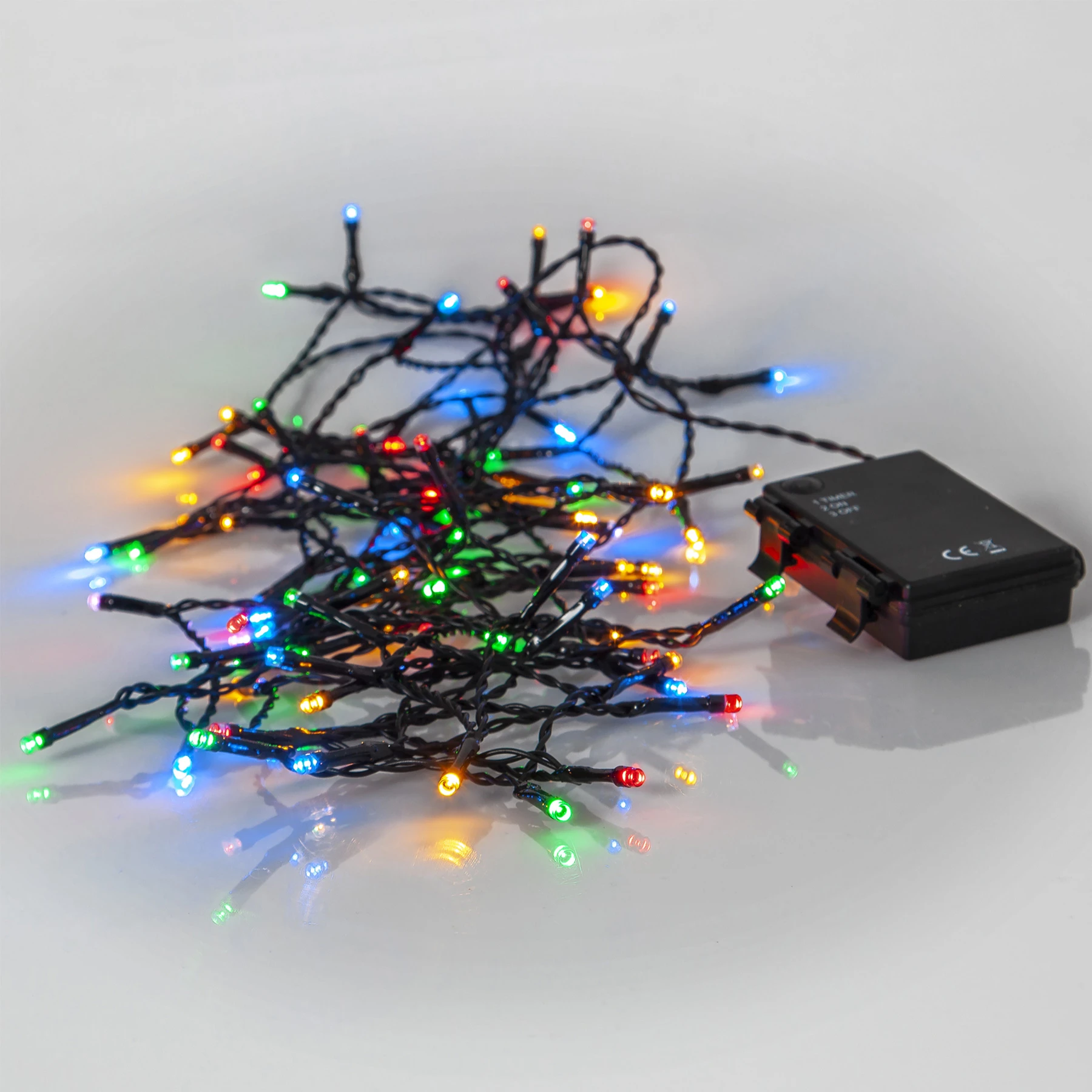 Battery - Lichterkette für außen - 5,6 m - 80 LEDs - Timer - Batteriebetrieb - Mehrfarbig