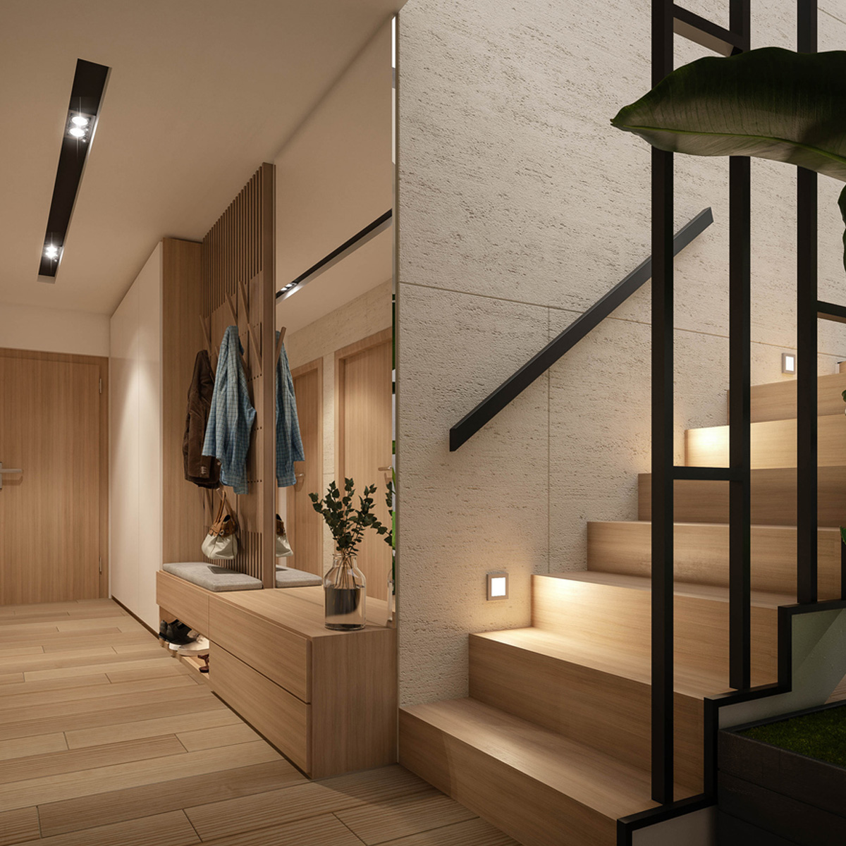 KURS LED C - Einbau Treppenspot in schwarz - Lichtfarbe: neutralweiß