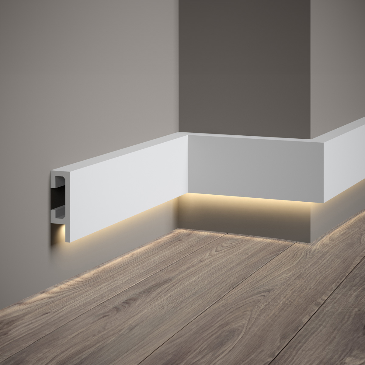 Mardom Decor, LED Stuckleiste, Sockelleiste, indirekt, 2,5 x 8 x 200cm