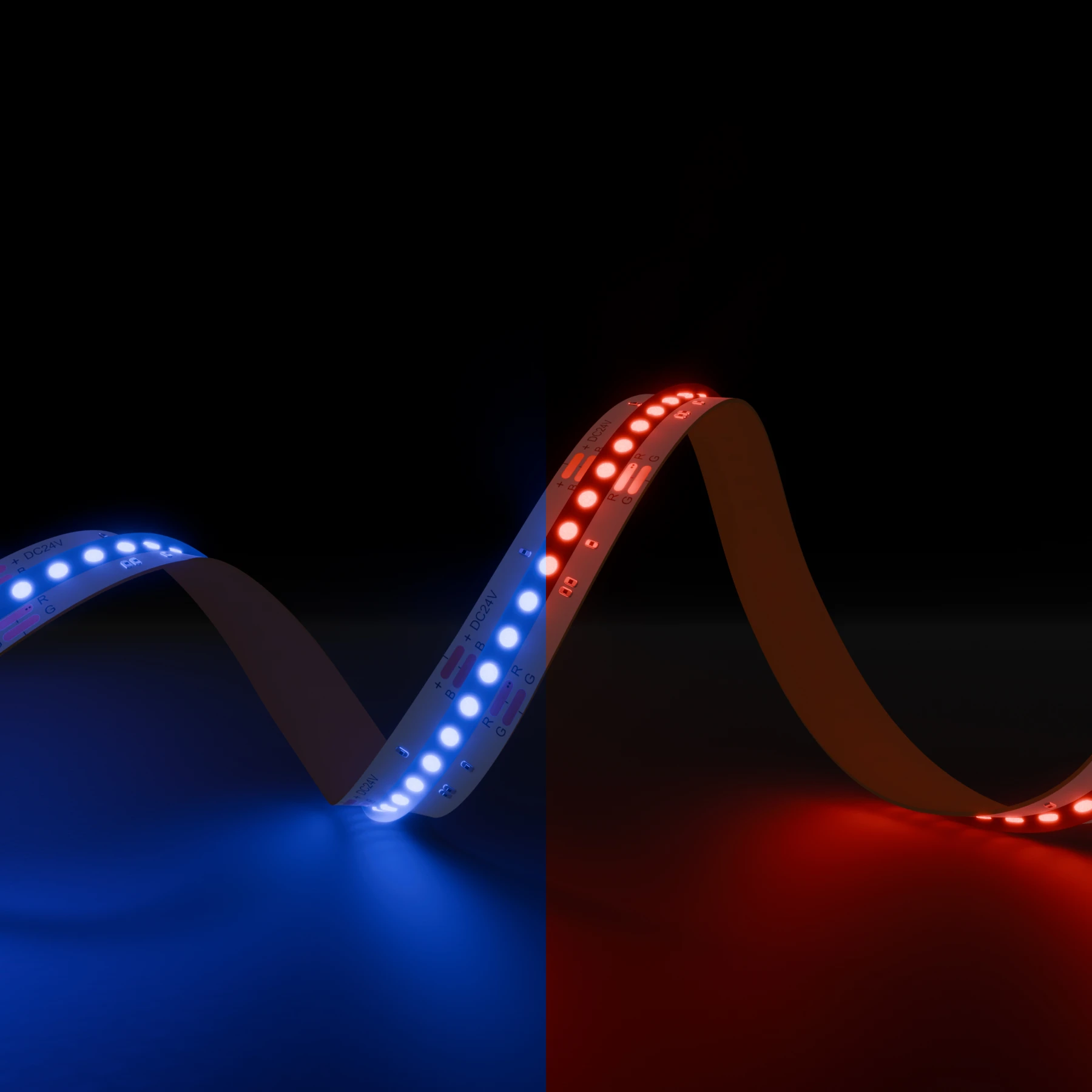 24V COB LED Streifen – RGB – alle 2,5cm teilbar - 840 LED Chips pro Meter