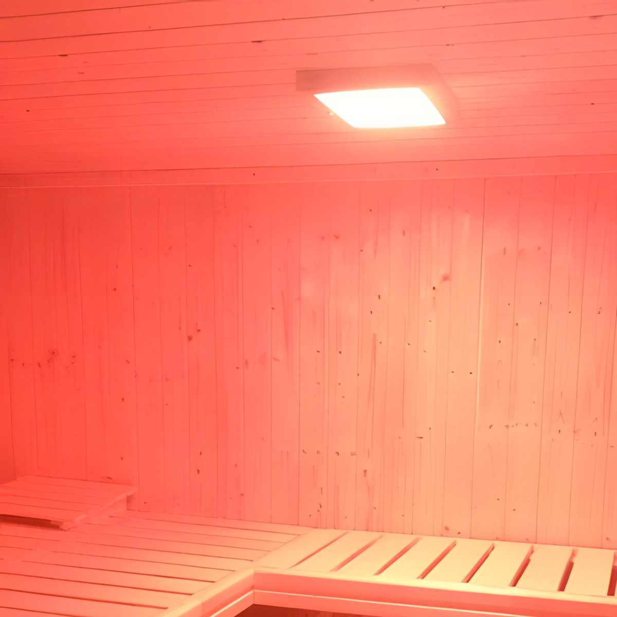 Sauna Lampe, 12V, 22W, 4 Lichtprogramme, 12 Farben, rechteckig 24 x 16,5 x 3,5 cm
