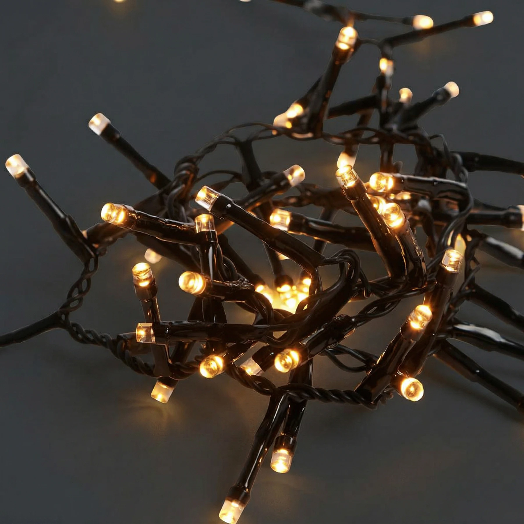 Golden Warm White - Lichtervorhang für außen - 3 m - Erweiterung - 49 LEDs - Netzbetrieb - Warmweiß