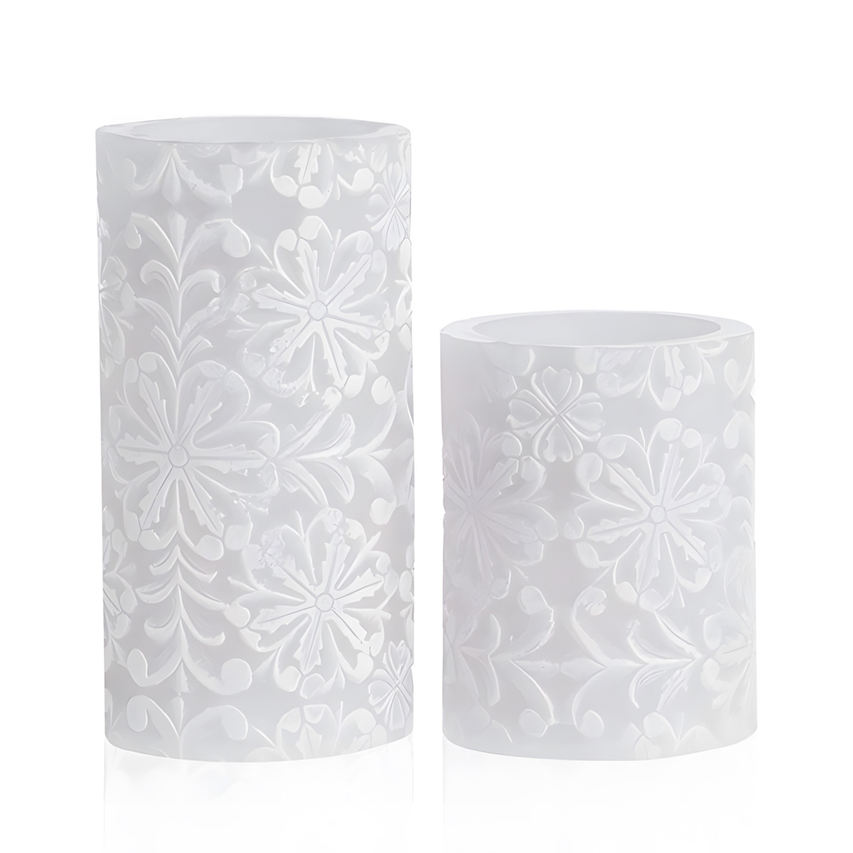 Kerzen Set für innen - Weiß - Höhe: 10/ 15 cm - Batteriebetrieb - flackernd