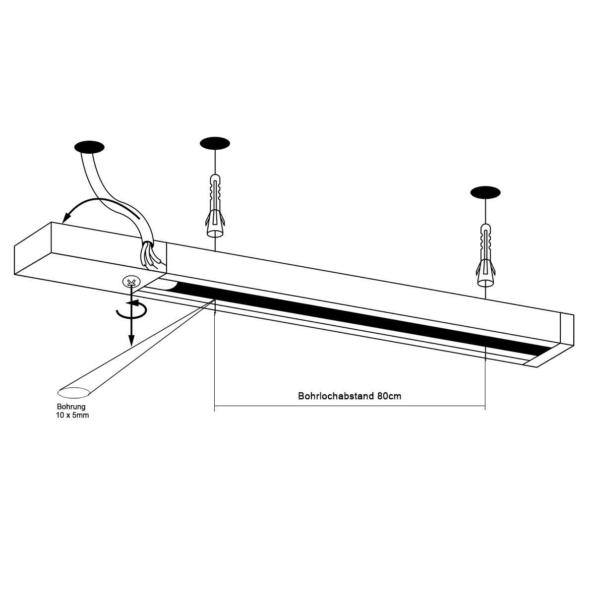 1-Phasen - Stromschiene - 230V - 1m - schwarz