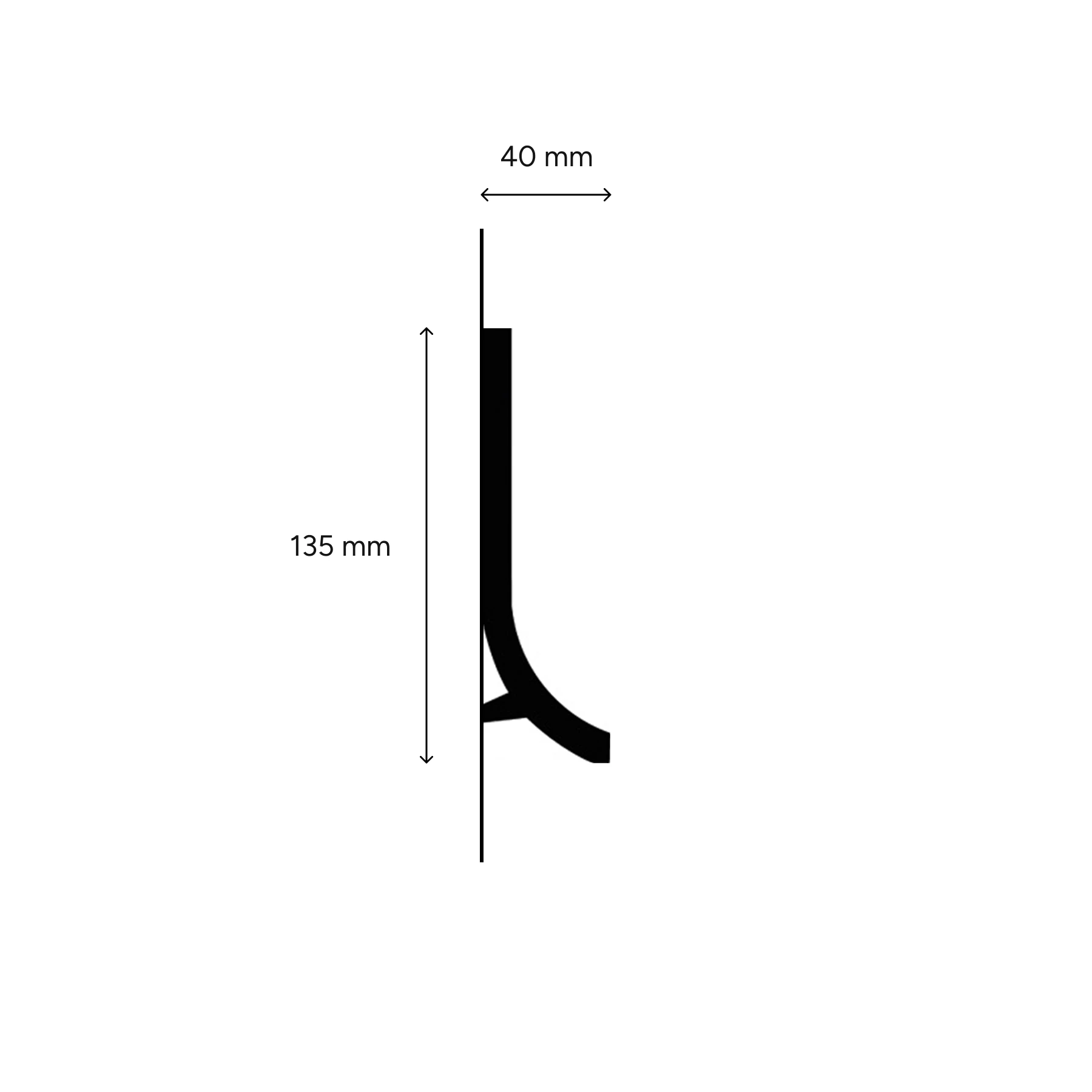 LED Stuckleiste - Wandleiste - indirekt - 4 x 13,5 x 200cm