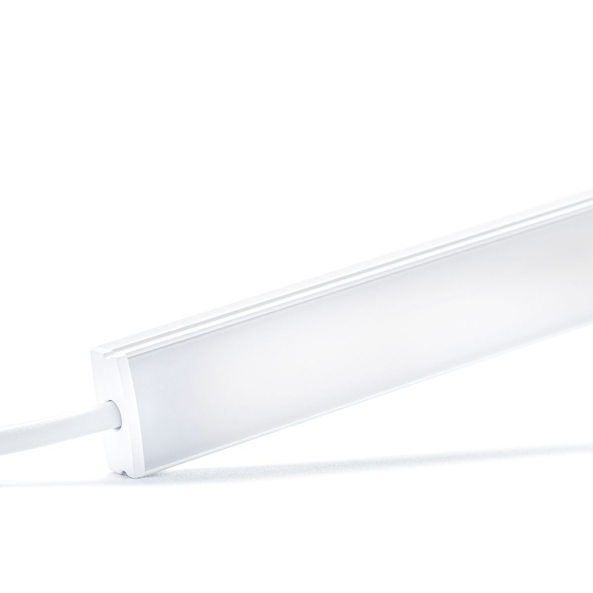 24V White Line Slim LED Leiste - COB - Farbtemperatur einstellbar - diffuse Abdeckung - 33cm - 182 LED Chips - max. 6,6 Watt - 660 Lumen - mit Ausgangskabel (zum Anschluss einer weiteren LED Leiste)