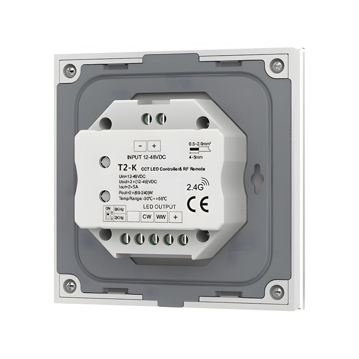 Wand-Einbaudimmer 2 Kanal mit Drehregler 12-48V DC