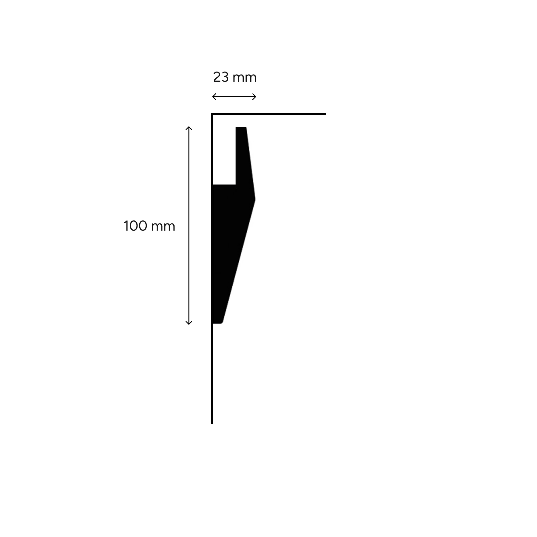 LED Stuckleiste - moderne glatte Deckenleiste - 2,3 x 10 x 200cm