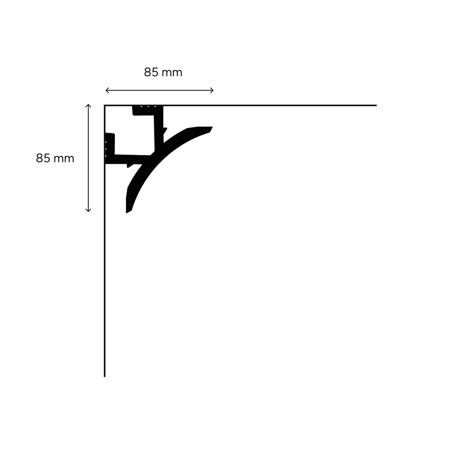 LED Stuckleiste, Deckenleiste, up / down light, 8,5 x 8,5 x 200cm