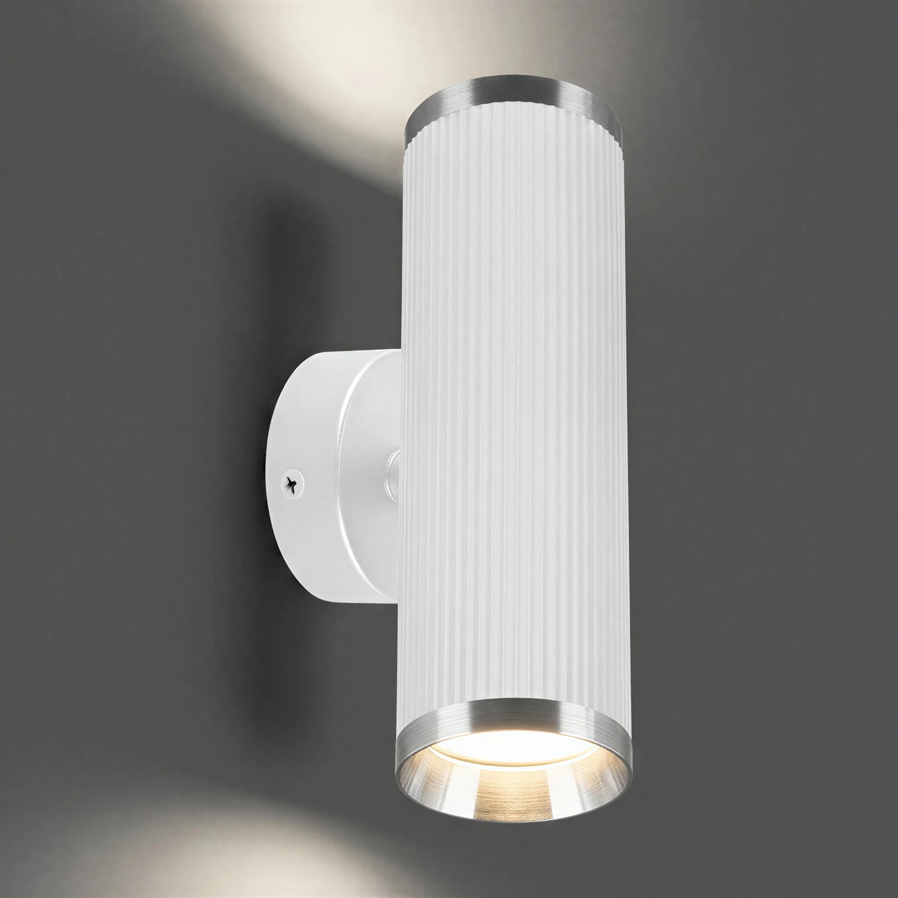 2x - Wandleuchte indoor in weiß/chrom - Lichtfarbe: individuell wählbar