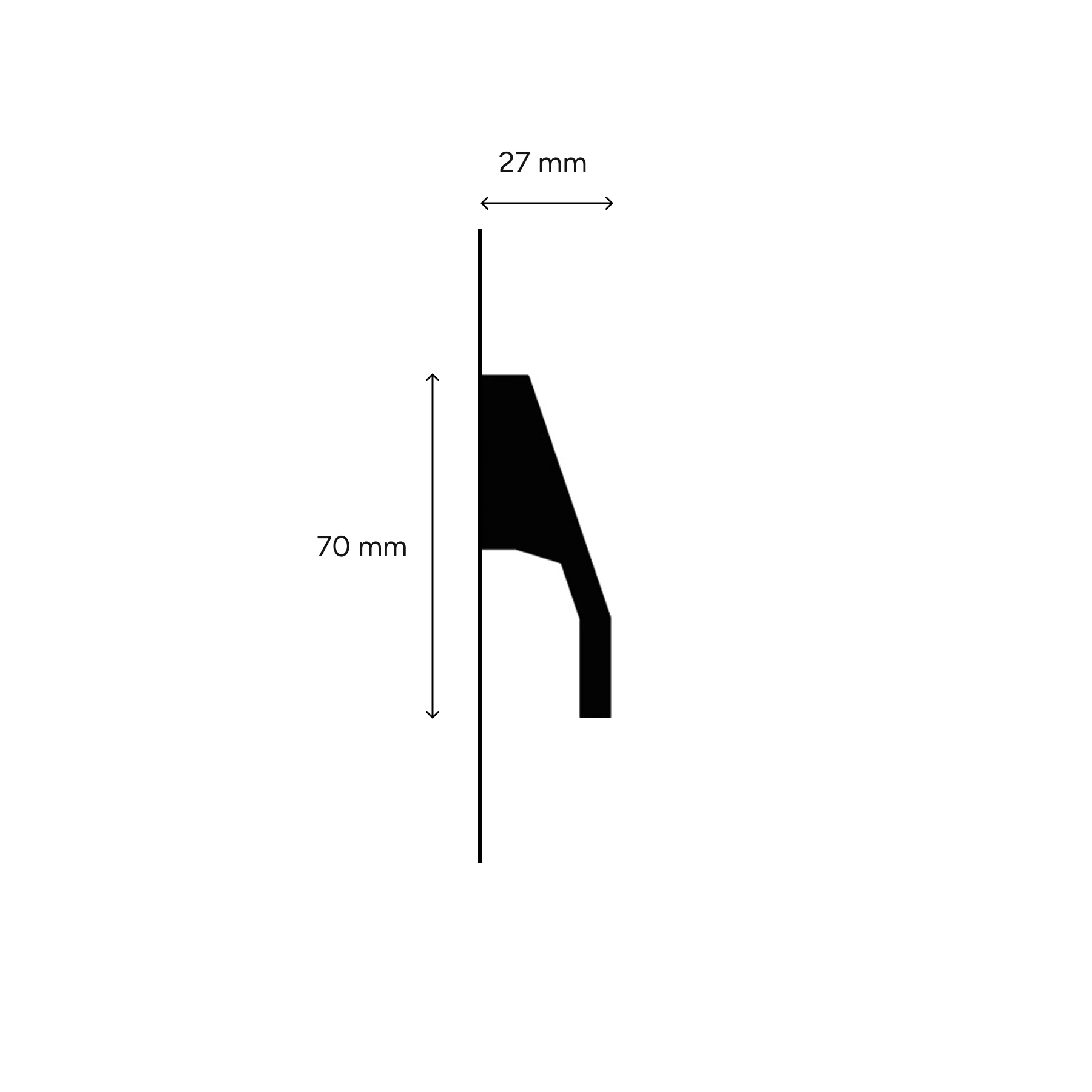 LED Stuckleiste - Wandleiste - indirekt - 2,7 x 7 x 200cm