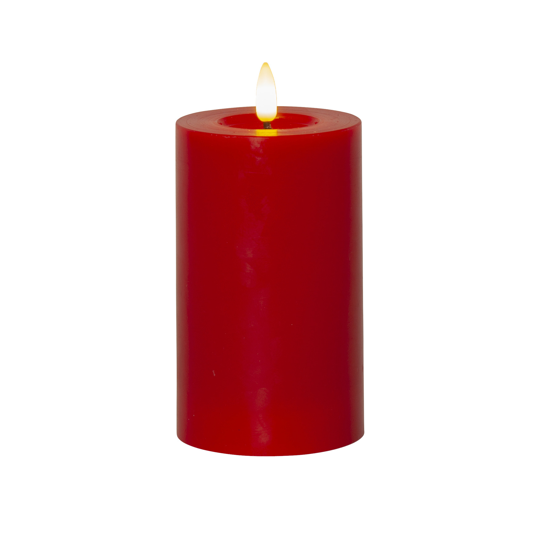 Flamme Flow - Kerze für innen - Rot - Höhe: 15 cm - Batteriebetrieb - Timer - flackernd
