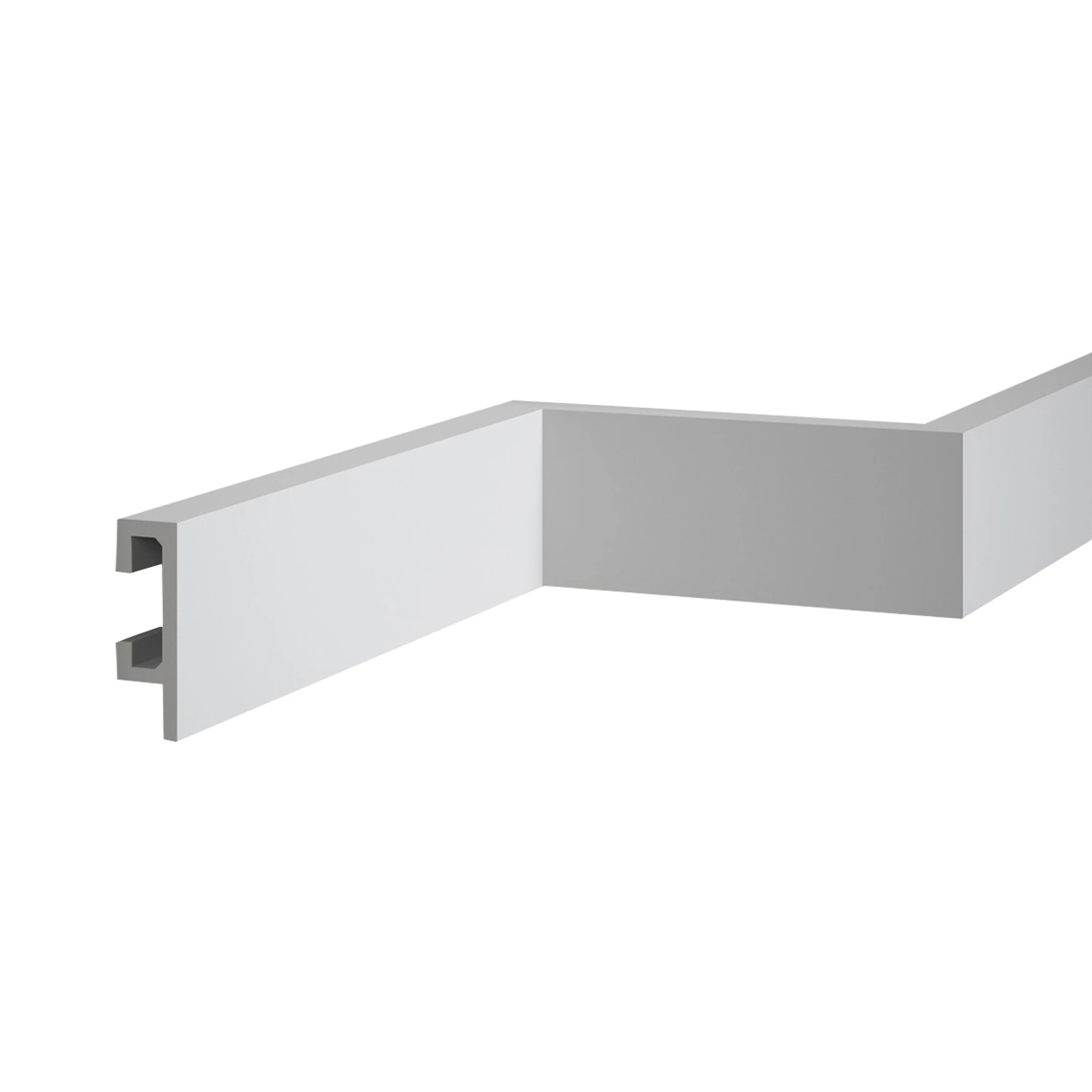 LED Stuckleiste - Sockelleiste mit Kabelkanal - 2,5 x 8 x 200cm