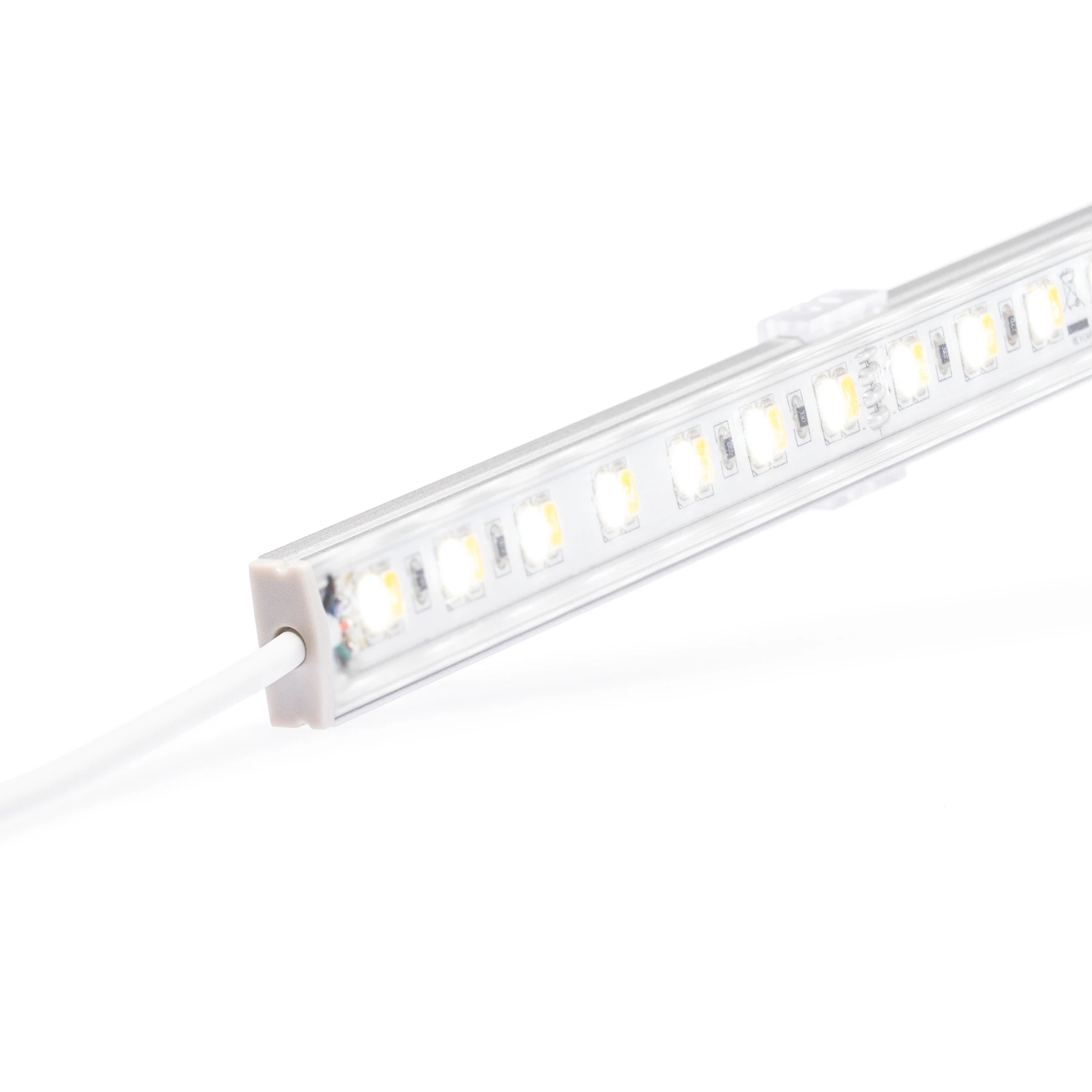 24V  Slim-Line Aluminium LED Leiste – Lichtfarbe: kaltweiß – transparente  Abdeckung