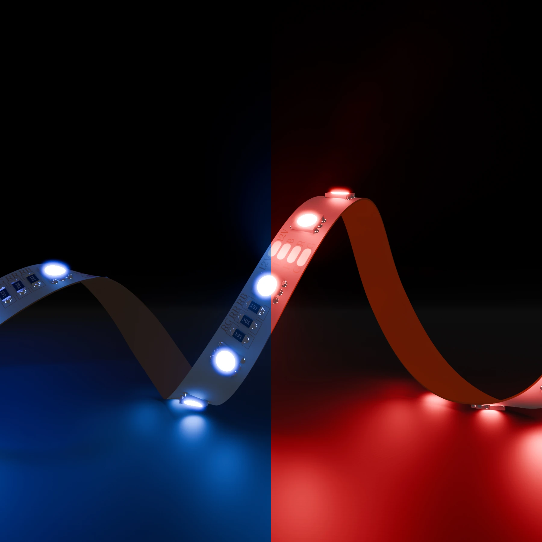 12V  LED Streifen – RGB – 60 LEDs je Meter – alle 5cm teilbar