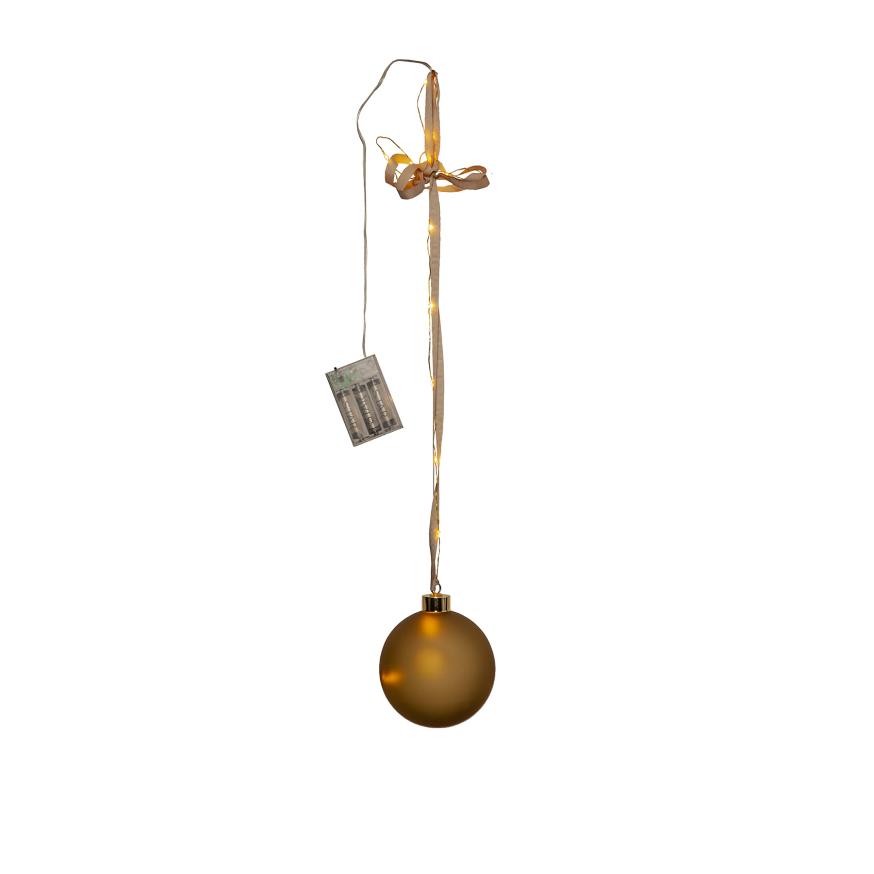 Bliss - Glaskugel - 10 cm - Glasfarbe: Gold - Timer - Batteriebetrieb - Lichtfarbe: Warmweiß
