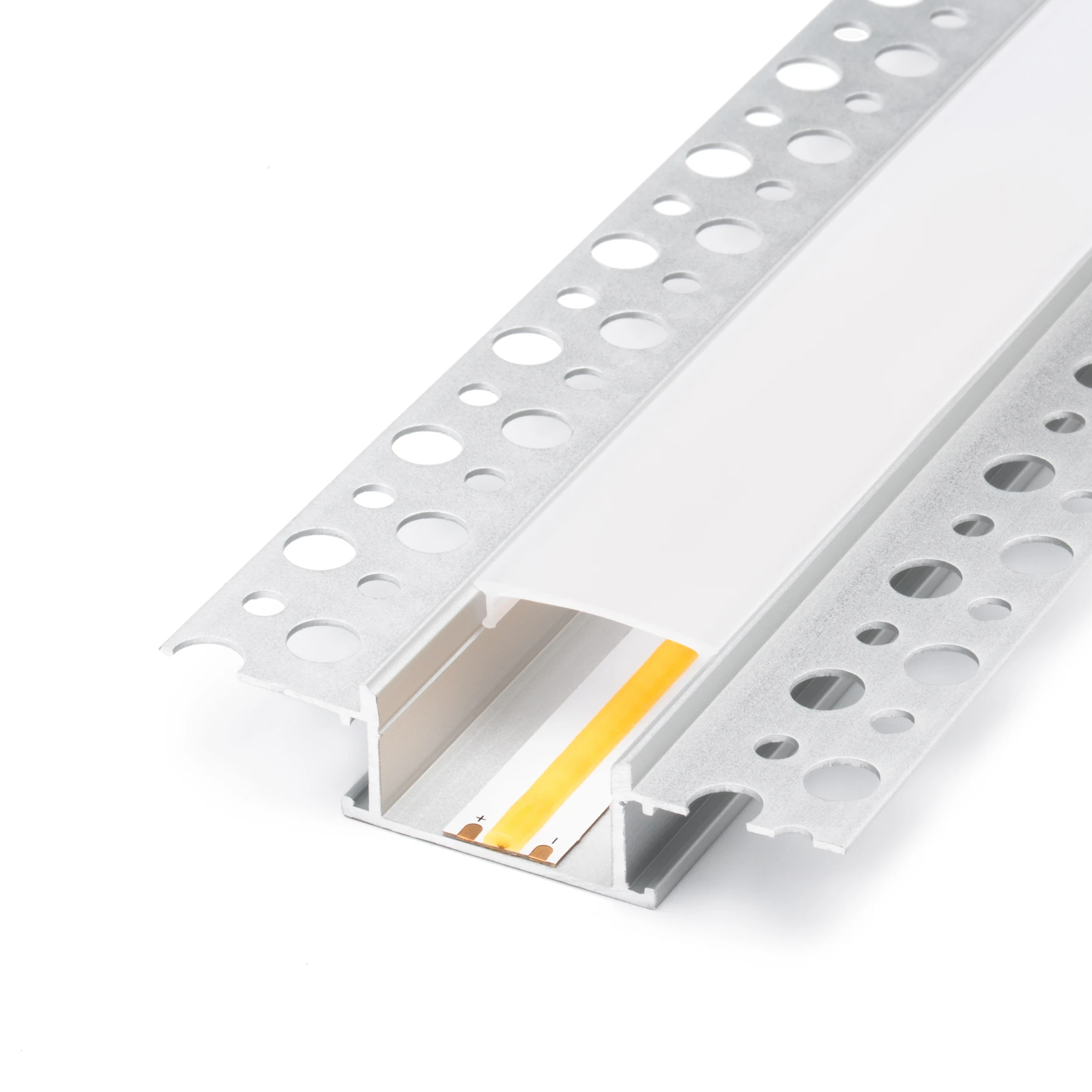 Aluminium LED Unterputz Profil in Wunschlänge, Trockenbau ideal, 2,39 x 1,38cm