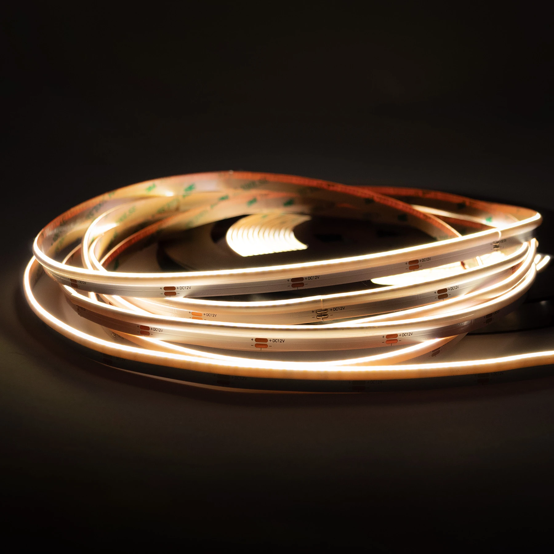 12V COB LED Streifen - warmweiß  - seitlich abstrahlend - alle 5cm teilbar - 5cm - 20 LED Chips - 0,6 Watt - 15 Lumen - ohne Eingangskabel - Löten erforderlich