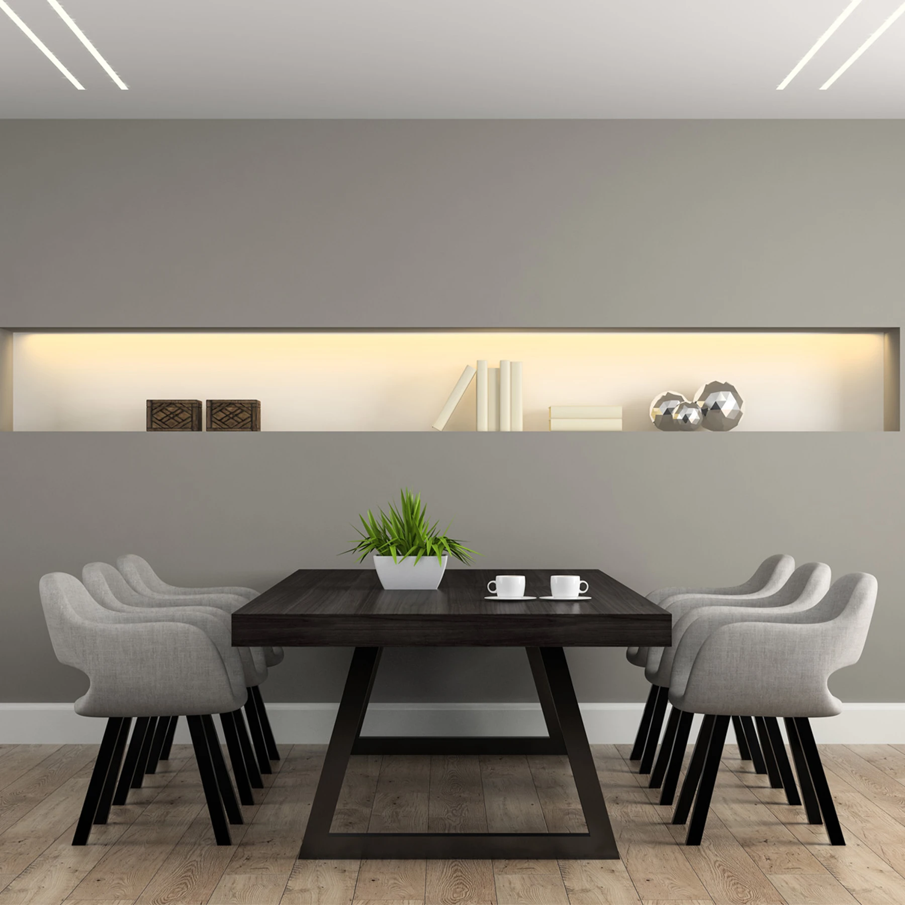 24V Aluminium LED Einbauleuchte - weiß - linear - diffuse Abdeckung, bis 3m Länge - 37cm - 80 High Power LEDS - 6,4 Watt - 1063 Lumen - ohne Netzteil