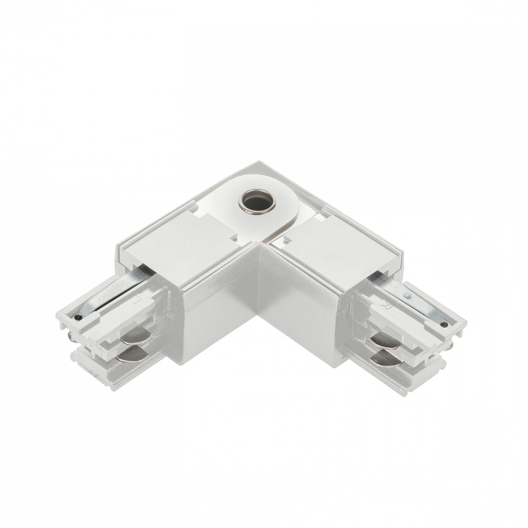 L - Verbinder für 3-Phasen-Stromschienensystem - Schutzleiter innen links, weiß