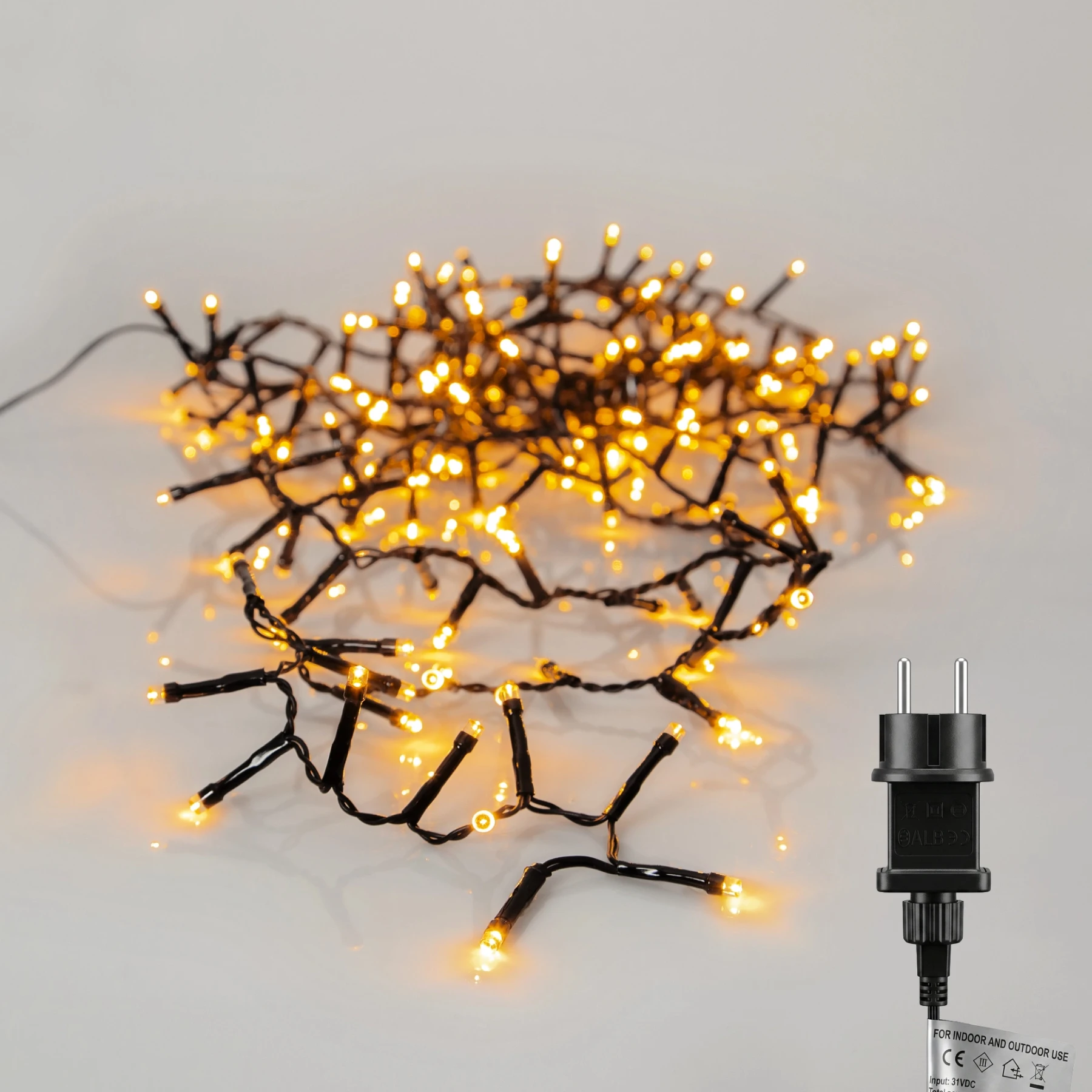 Lichterkette für außen - 3,5 m - 180 LEDs - Netzbetrieb - Warmweiß