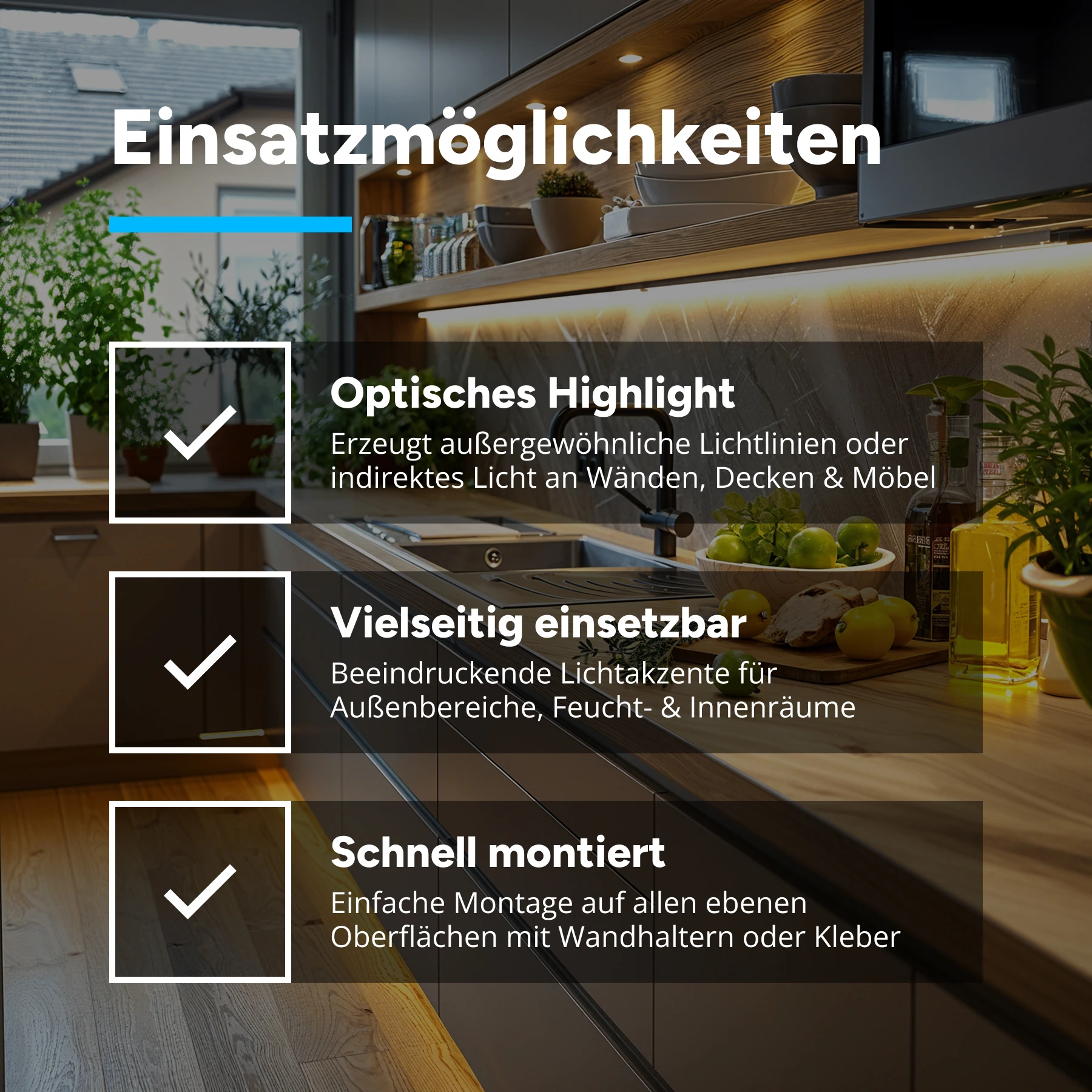 24V wasserfeste Aluminium LED Eck Leiste rund – neutralweiß – diffus - IP65 - 23cm - 28 LEDs - 4 Watt - 440 Lumen - 100cm Eingangskabel mit offenen Enden - ohne Ausgangskabel (geschlossene Endkappe)
