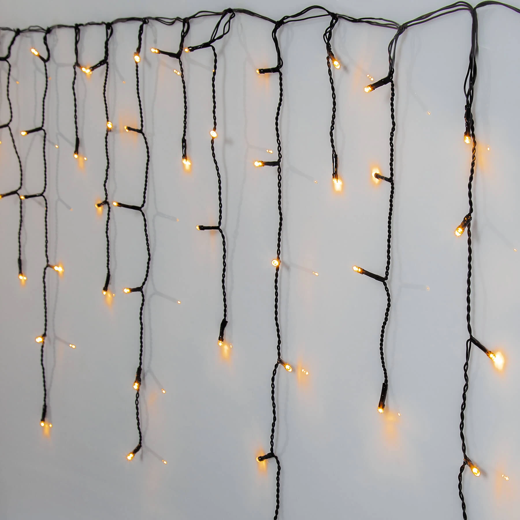 Golden White - Lichtervorhang für außen - 11,9 m - 480 LEDs - Netzbetrieb - Warmweiß