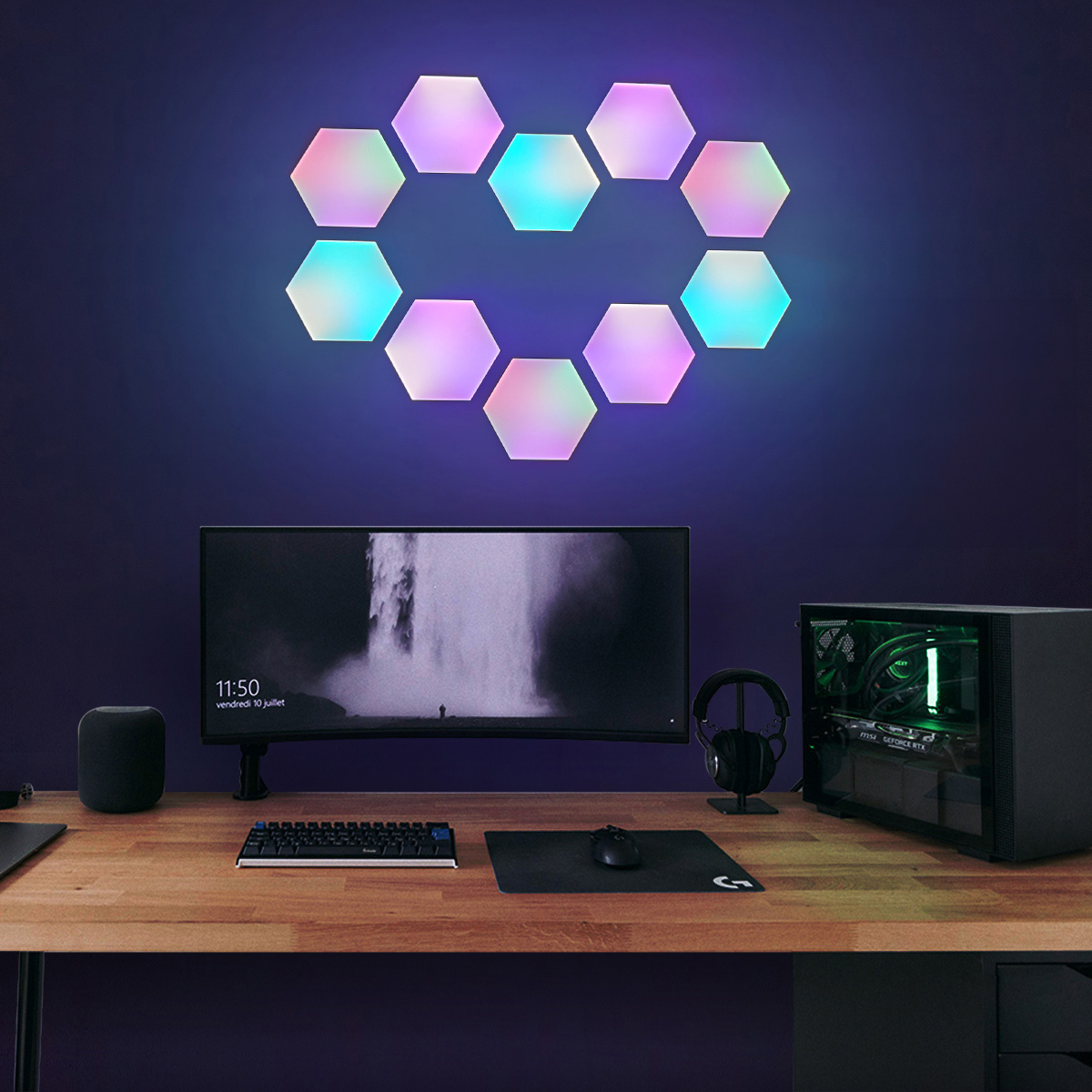 LED Panel Set - 10er Set - Tuya App - Sprachsteuerung über Alexa und Google Home